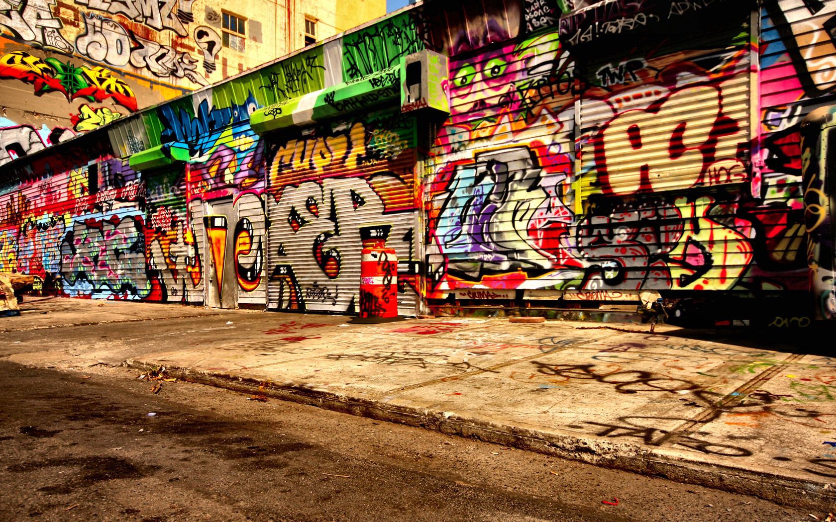 graffiti, cities, asphalt, wall