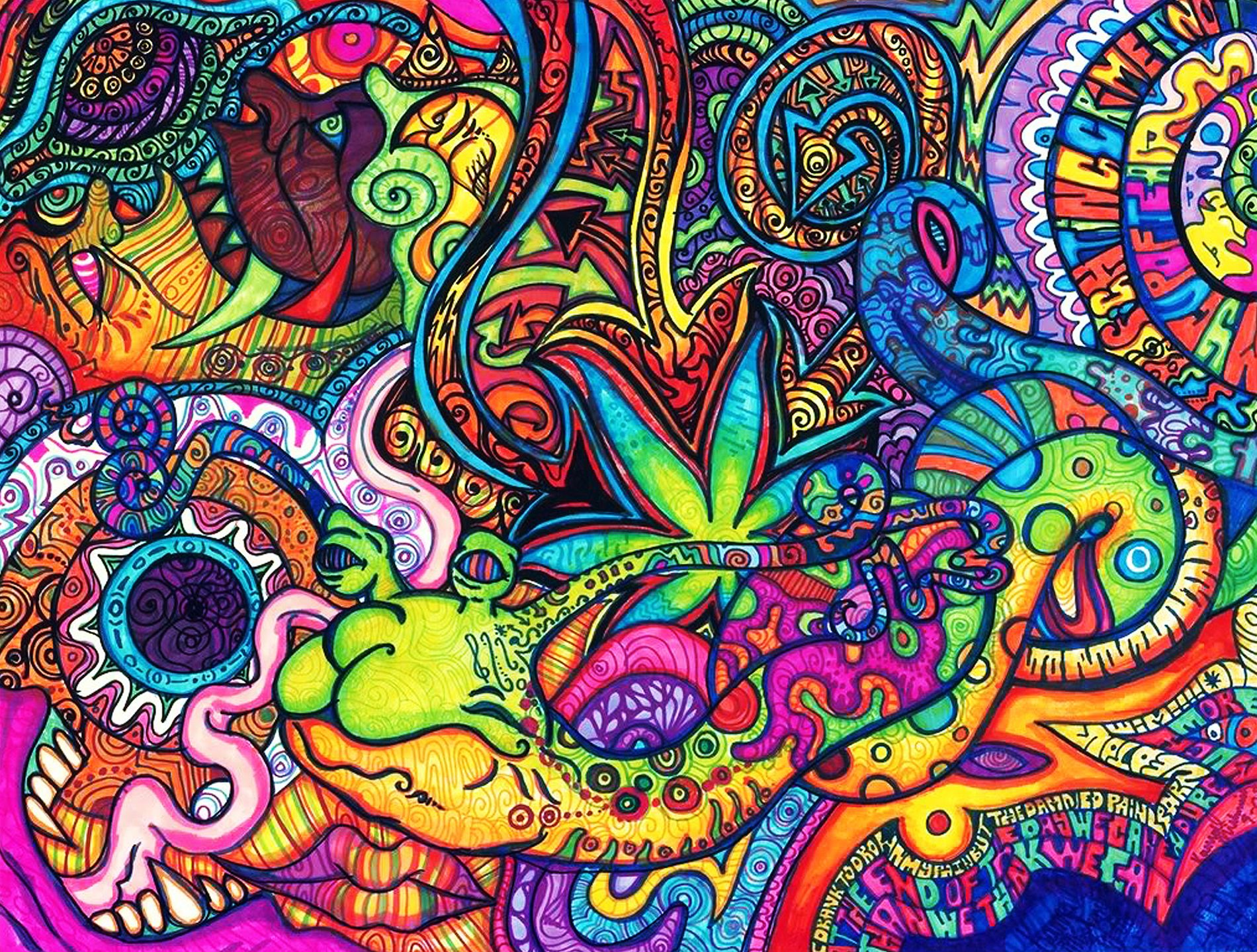 bright, artistic, trippy, colors, psychedelic, rainbow Full HD