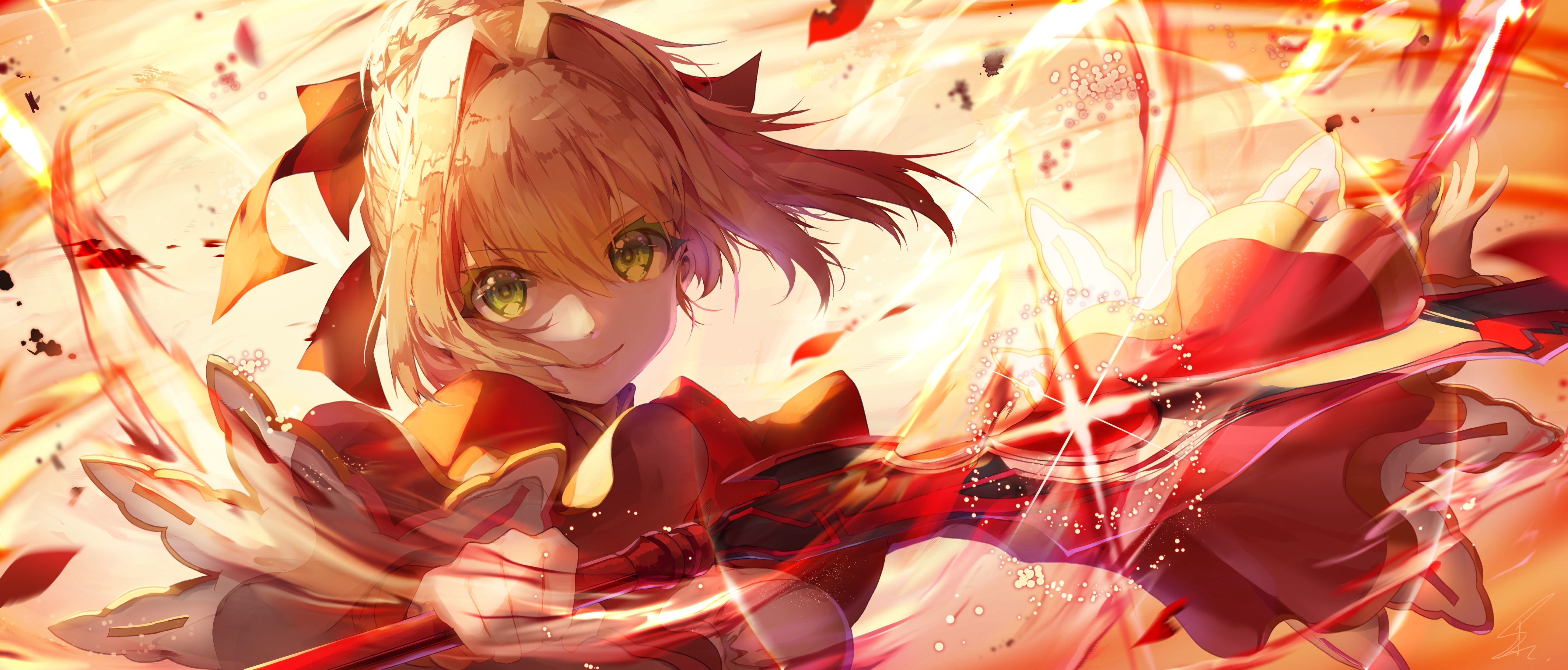 anime, fate/extra, red saber, saber (fate series), fate series Full HD