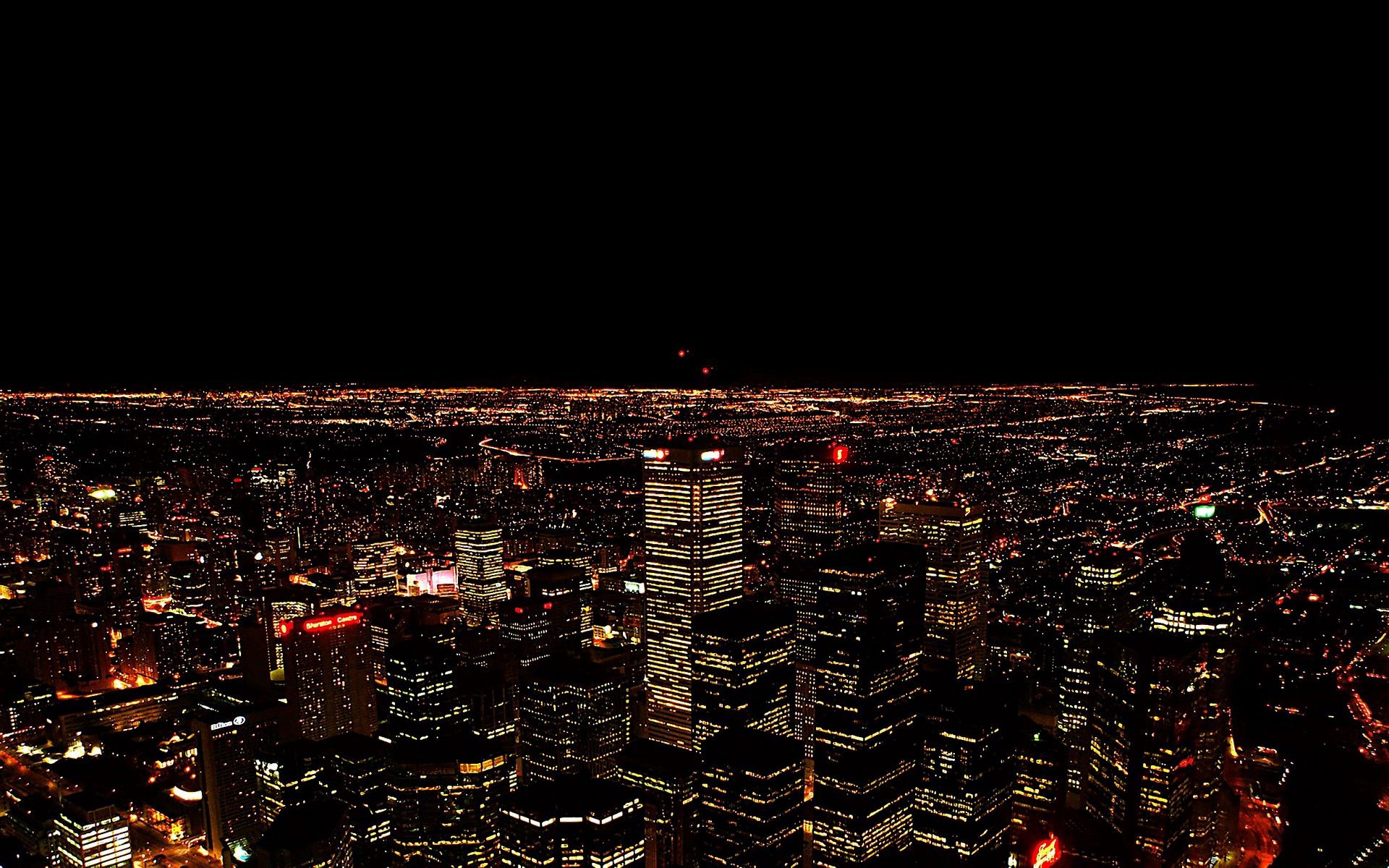Скачать картинку Вид Сверху, Город, Свет, Города, Ночь в телефон бесплатно.