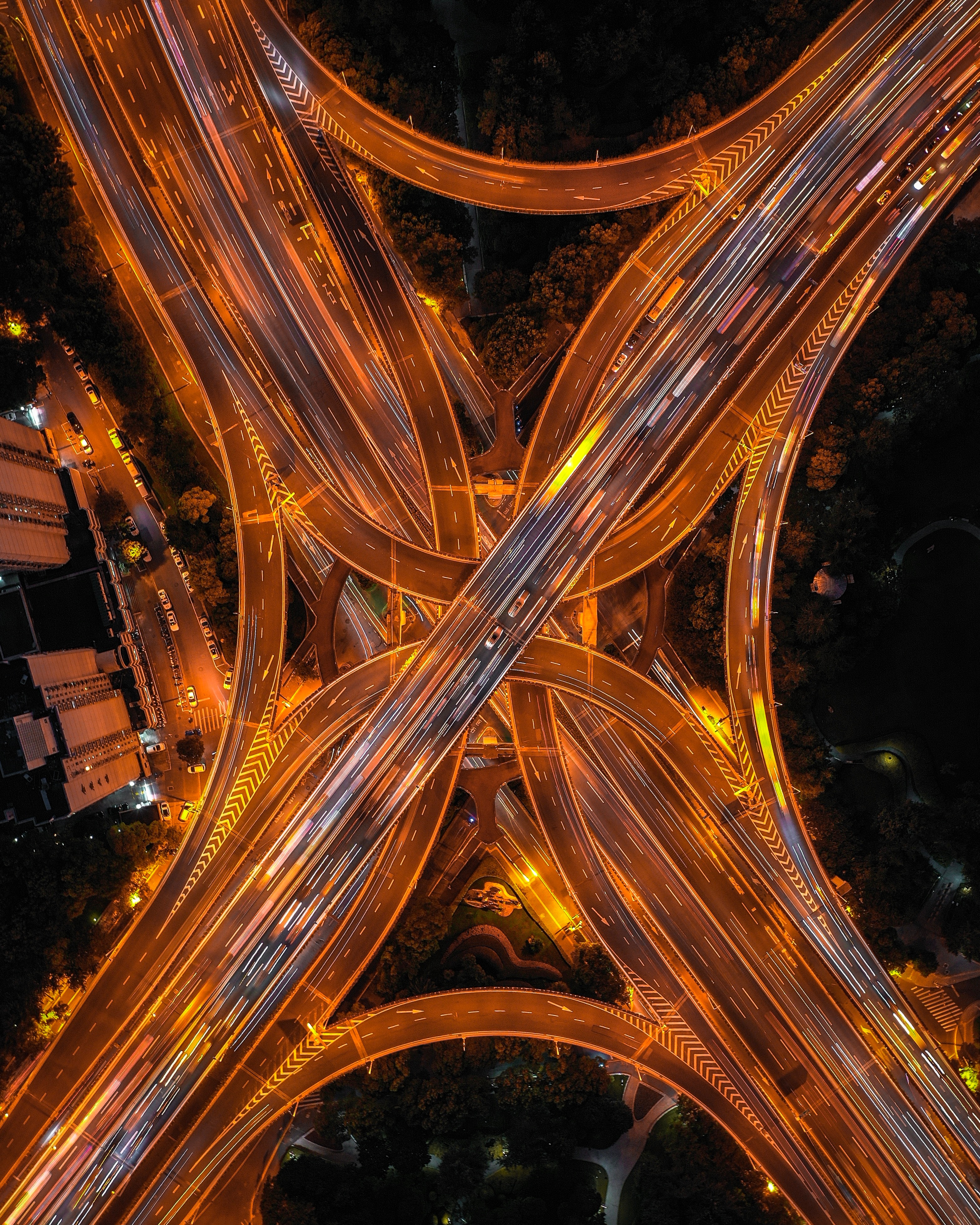 wallpapers view from above, construction, design, cities, road, confused, intricate, road junction