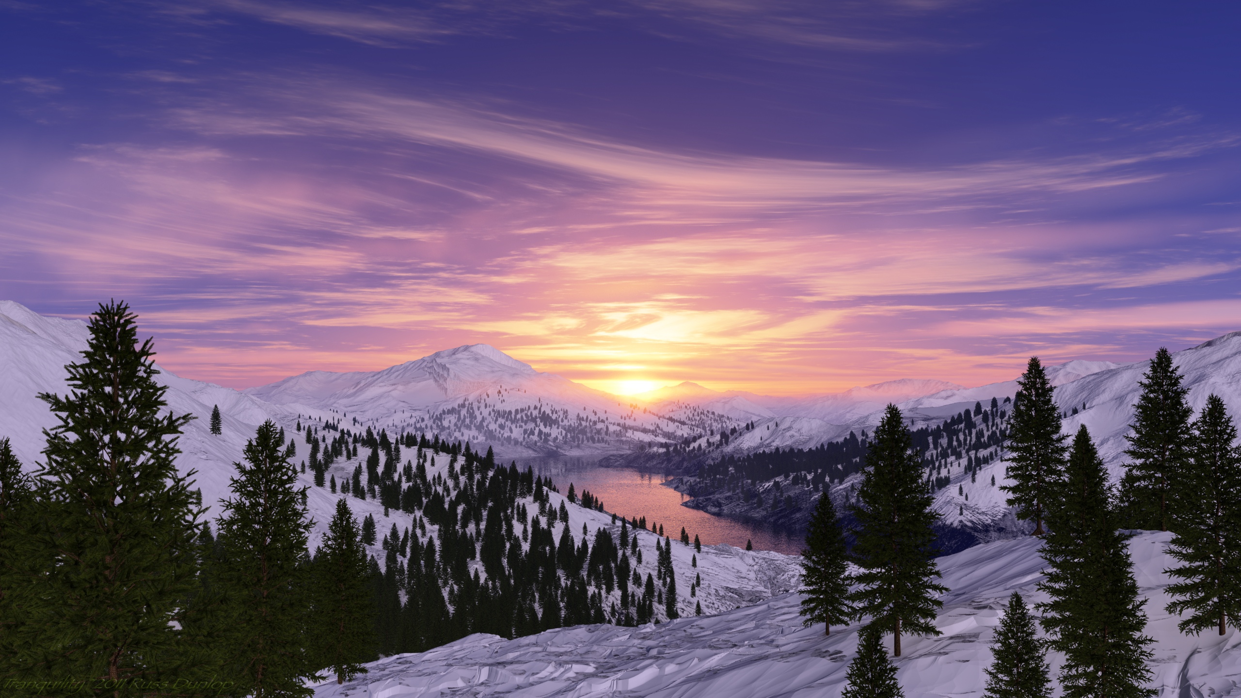 Зимний рассвет в горах