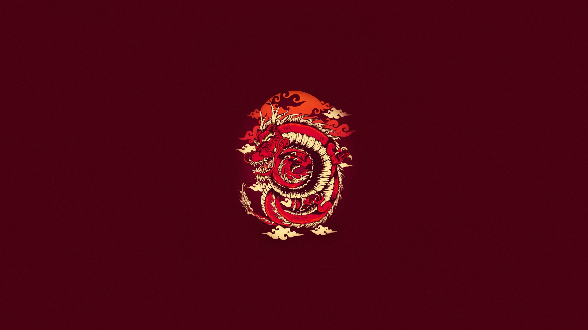 Китайский дракон арт Минимализм