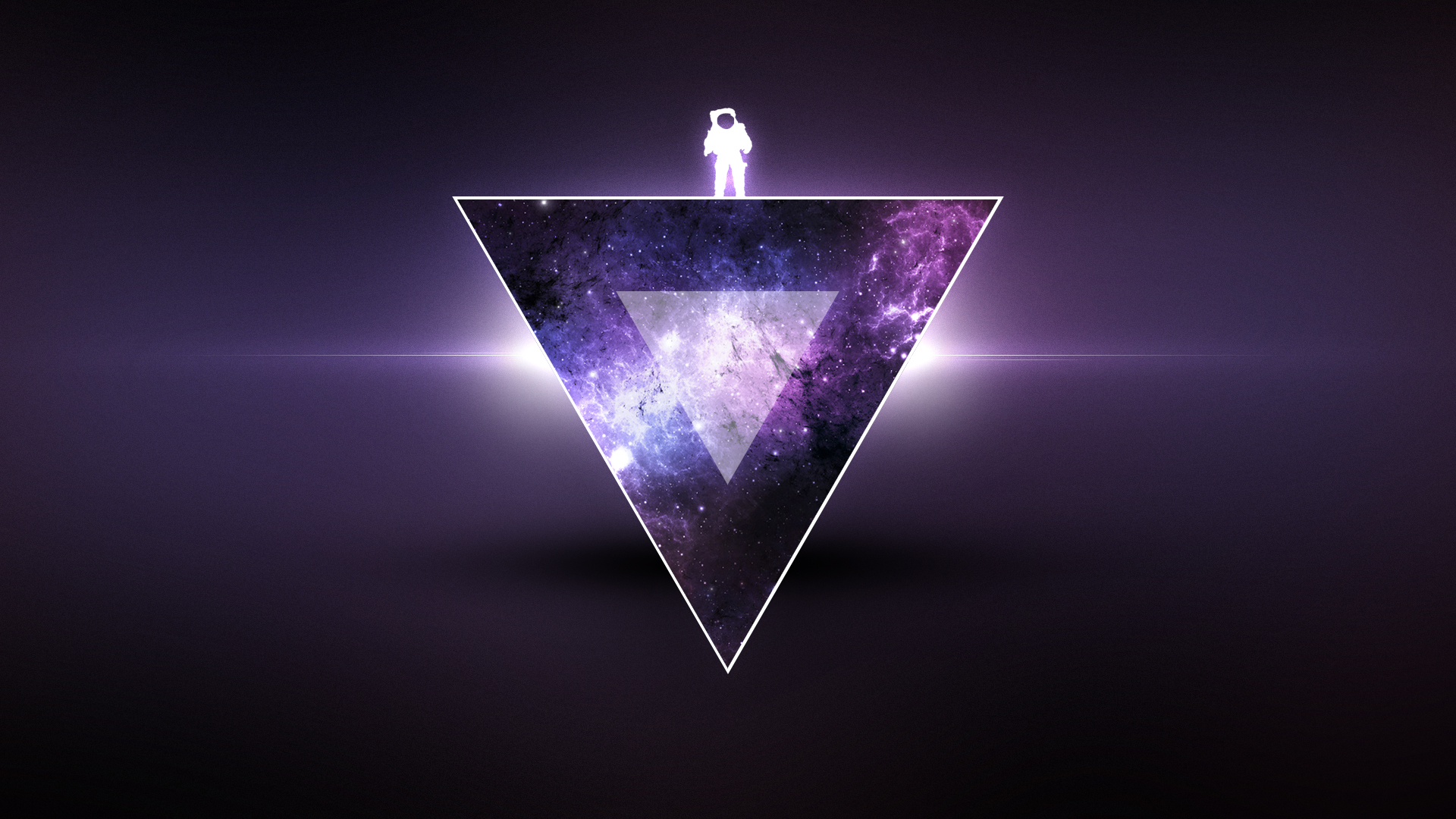 triangle, purple, sci fi, astronaut