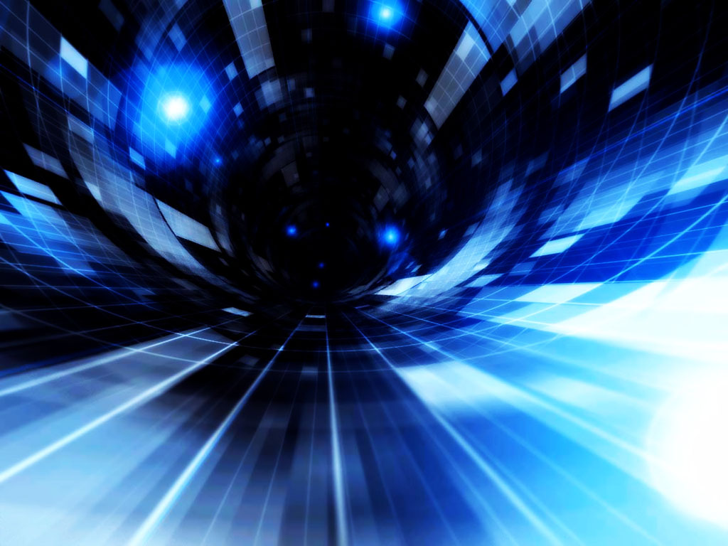 abstract, blue, technology, shapes, tunnel HD wallpaper