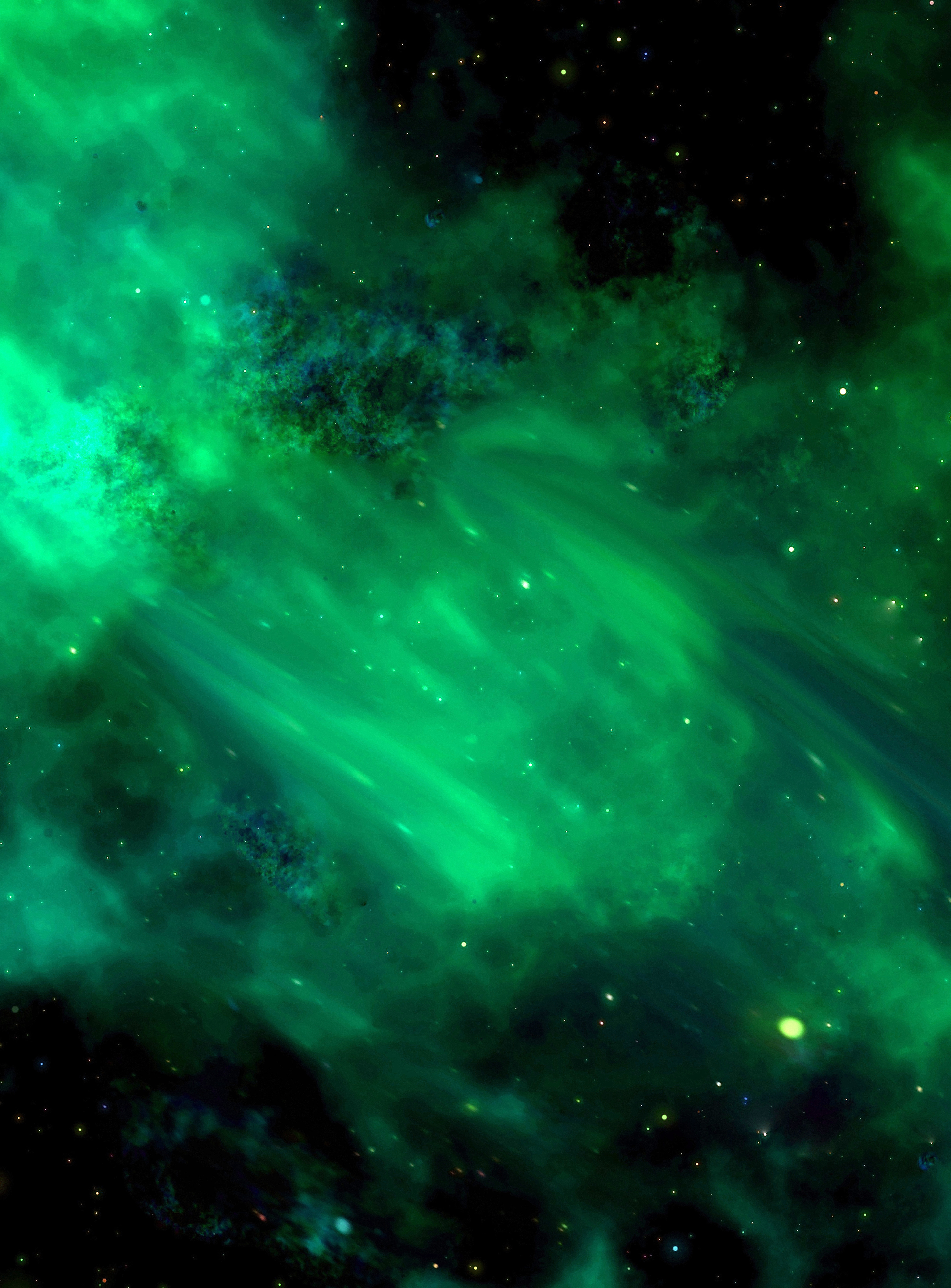 146249 скачать картинку зеленый, космос, сияние, вселенная, звезды галактика - обои и заставки бесплатно