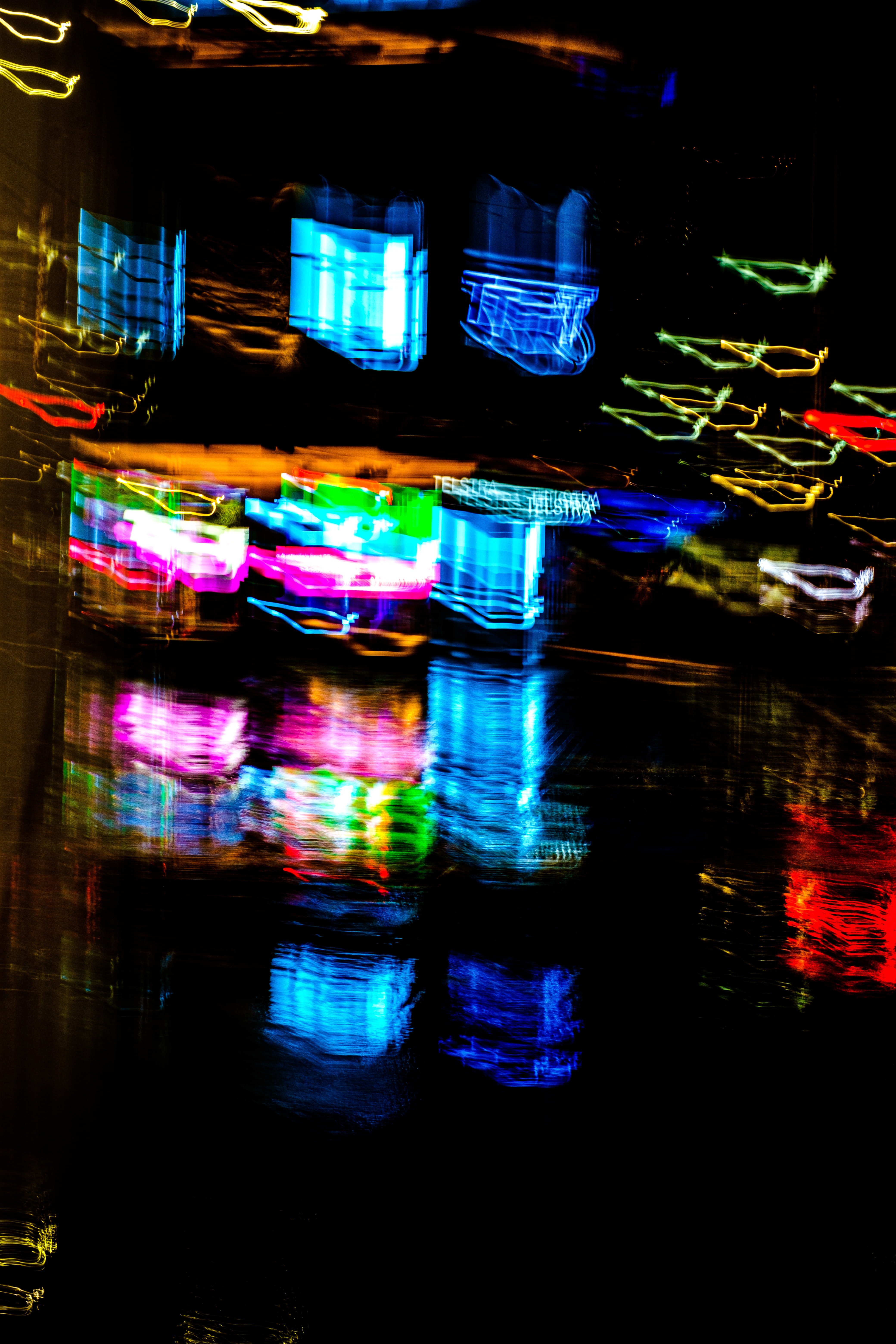 Download mobile wallpaper Reflection, Smooth, Motley, Shine, Light, Multicolored, Blur, Abstract, Neon for free.