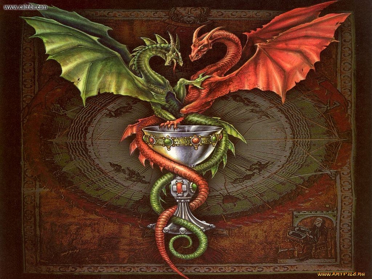 Красно зеленый дракон