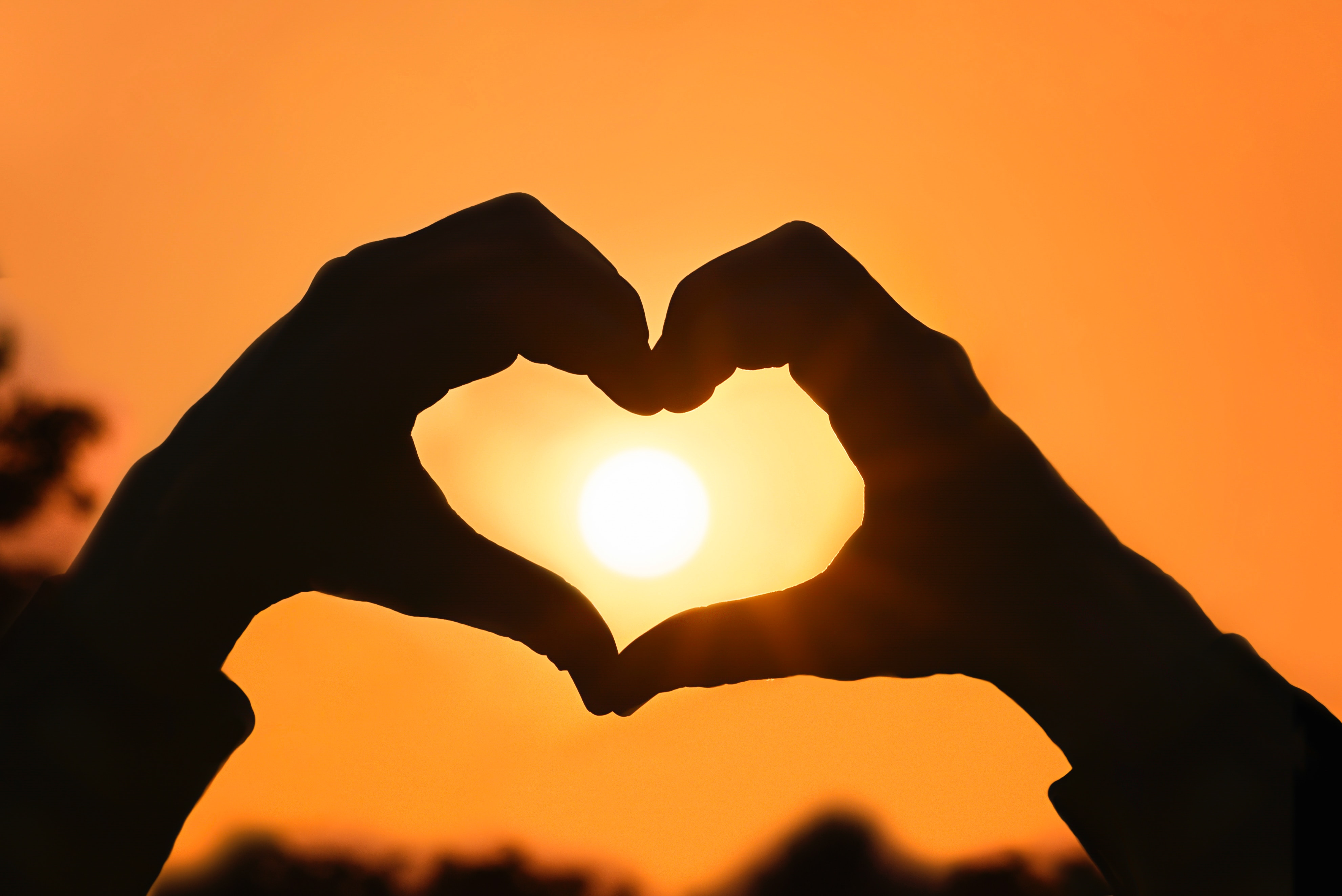 Laden Sie das Sunset, Hände, Finger, Sun, Ein Herz, Herzen, Liebe-Bild kostenlos auf Ihren PC-Desktop herunter