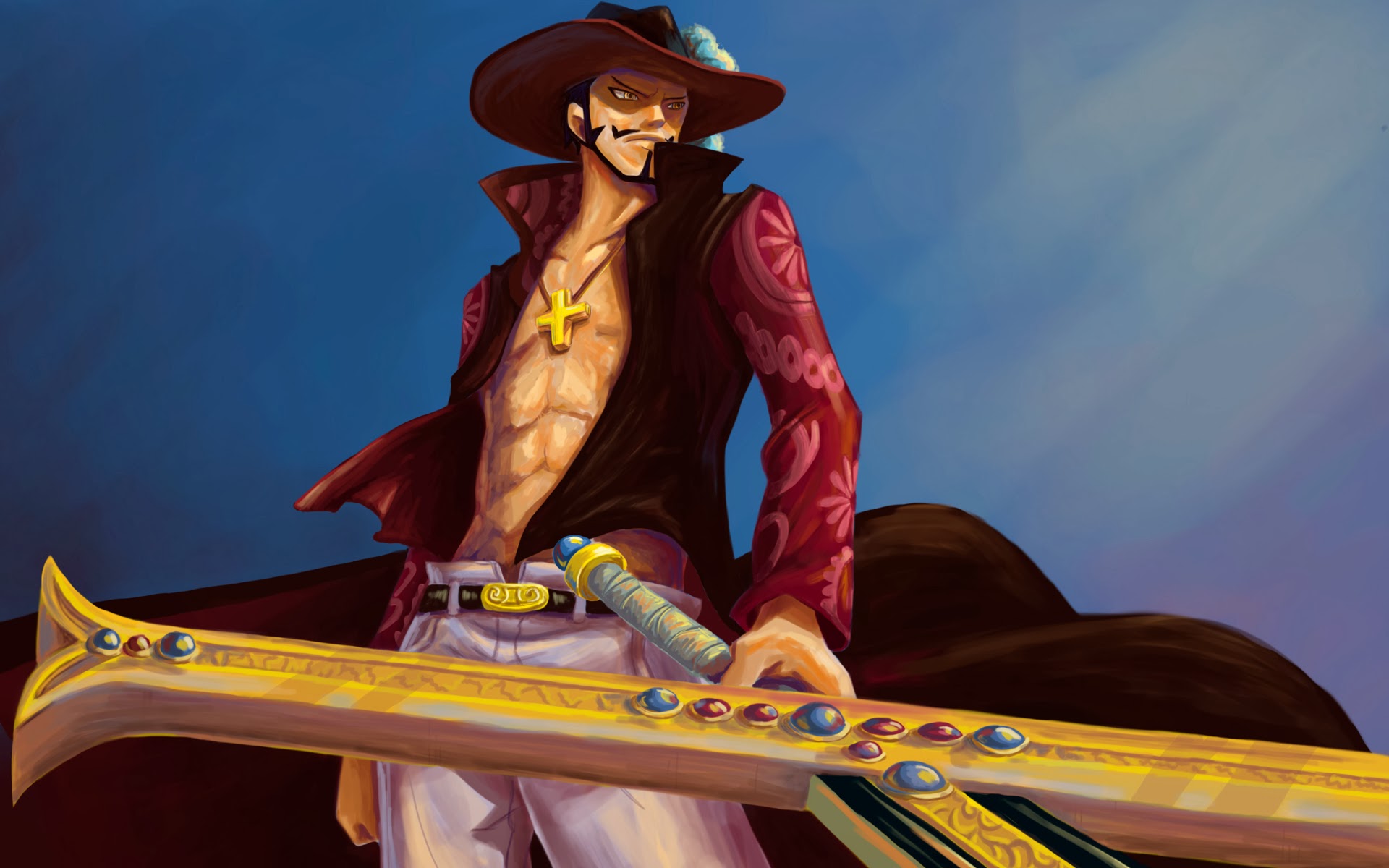 dracule mihawk, anime, one piece cell phone wallpapers