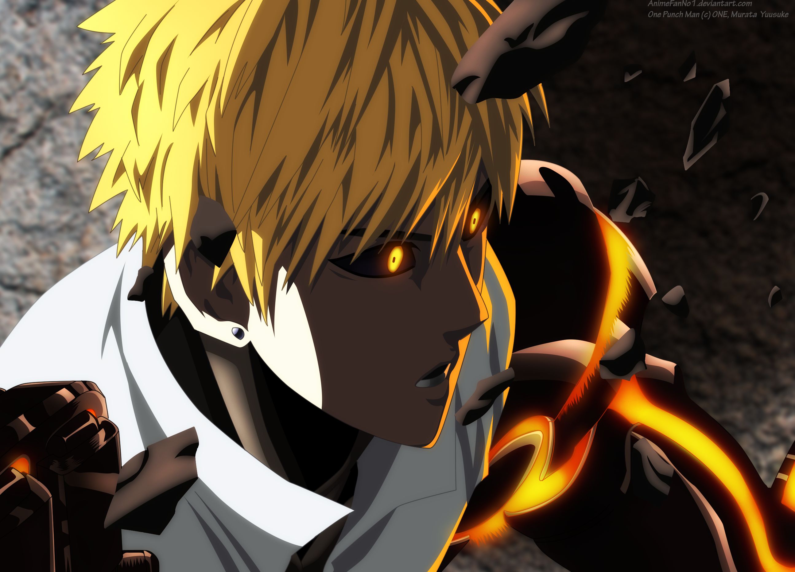 one punch man, anime, genos (one punch man) wallpaper for mobile