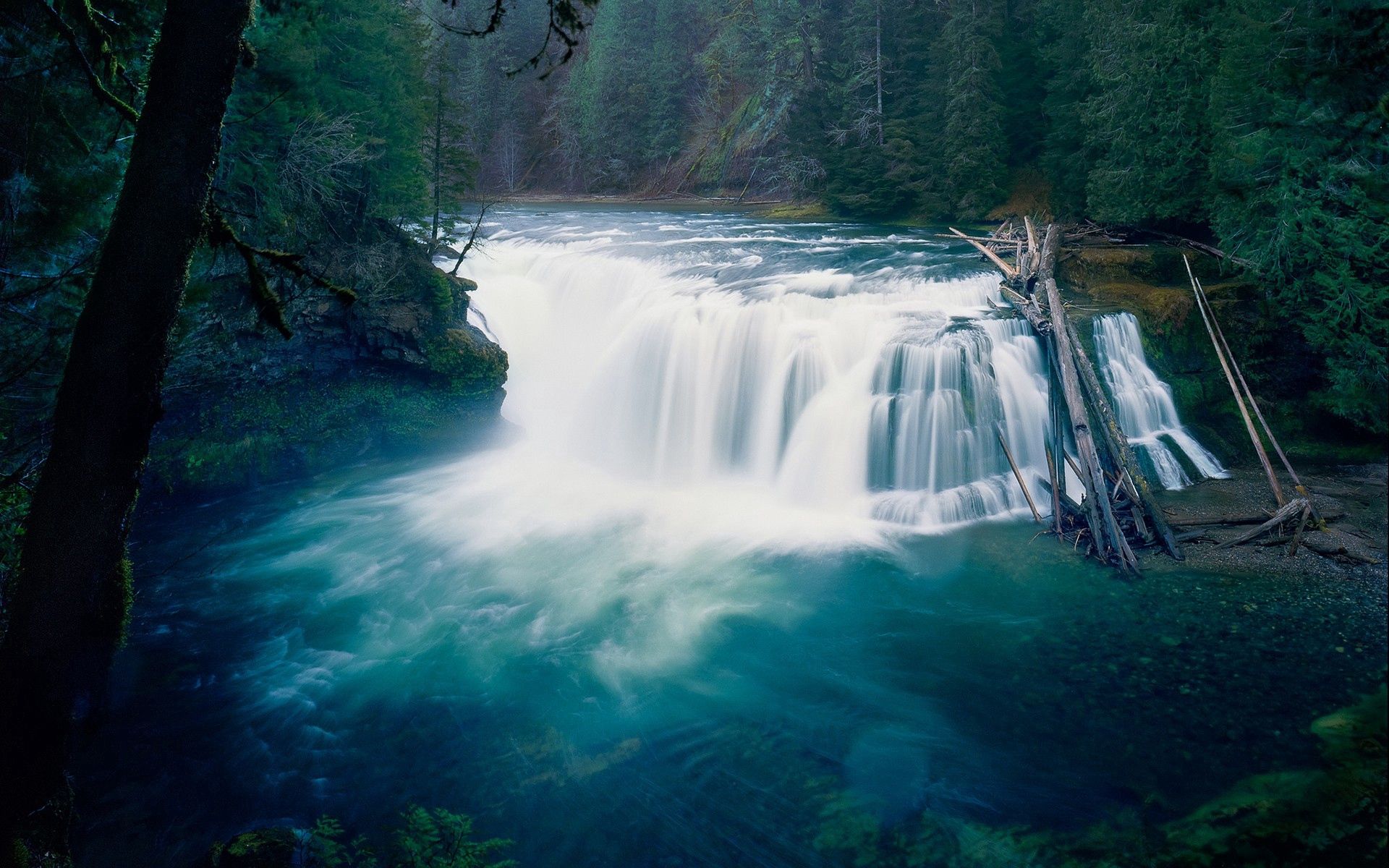 Laden Sie das Natur, Bäume, Flüsse, Wasserfall-Bild kostenlos auf Ihren PC-Desktop herunter