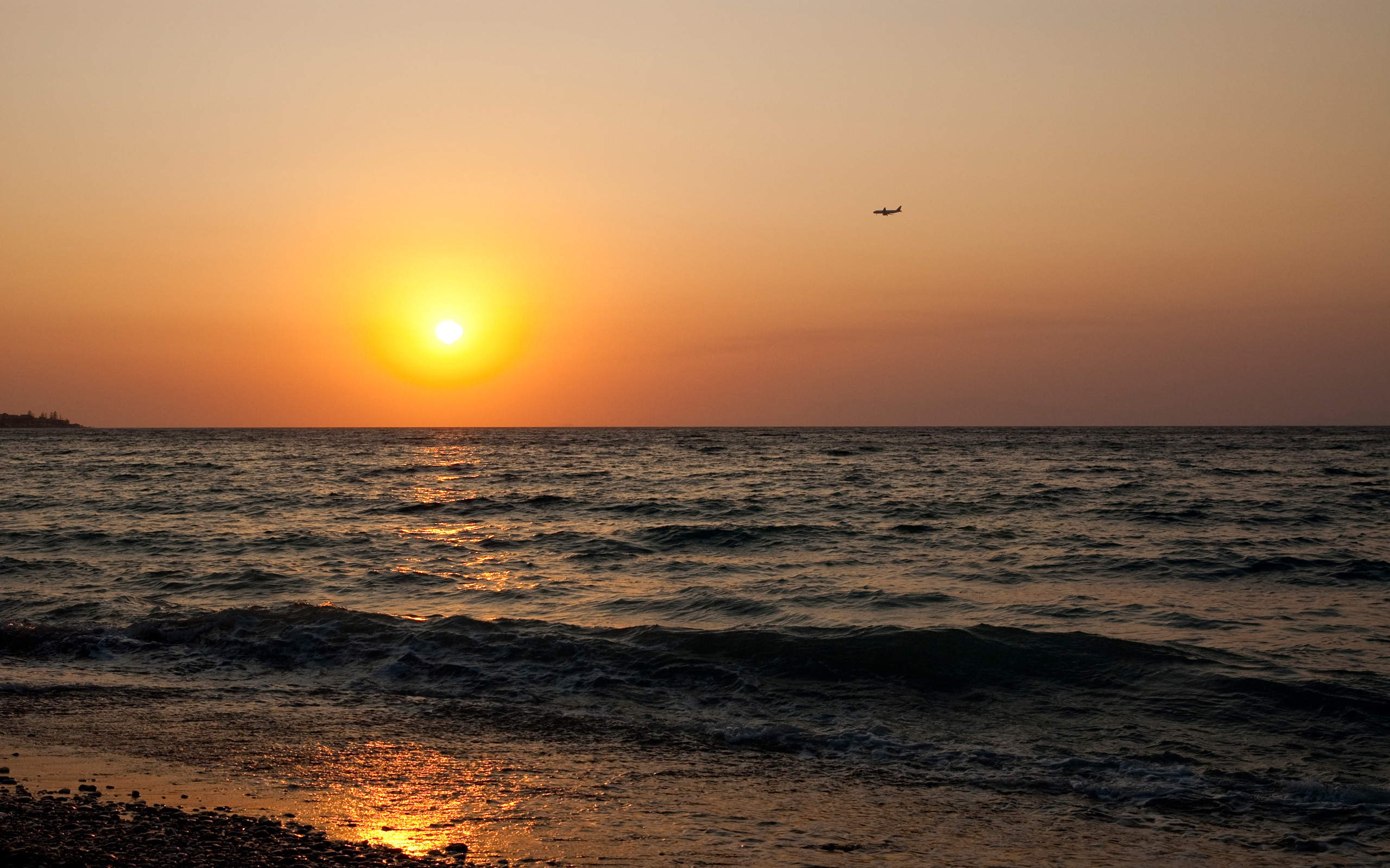 免费下载景观, 日落, 海, 海滩手机壁纸。