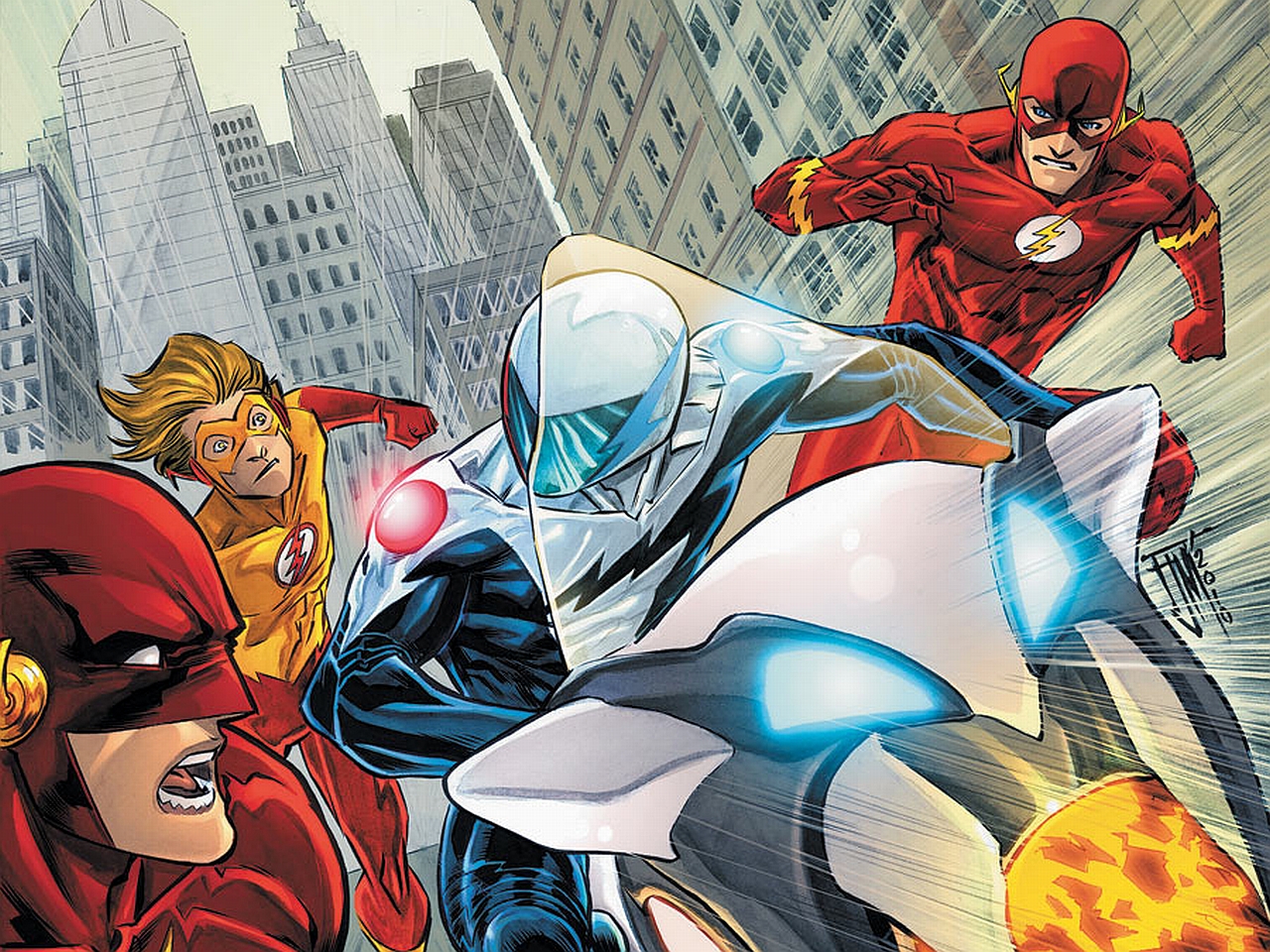 Download mobile wallpaper Flash, Comics, Bart Allen, Kid Flash, Wally West, Barry Allen for free.