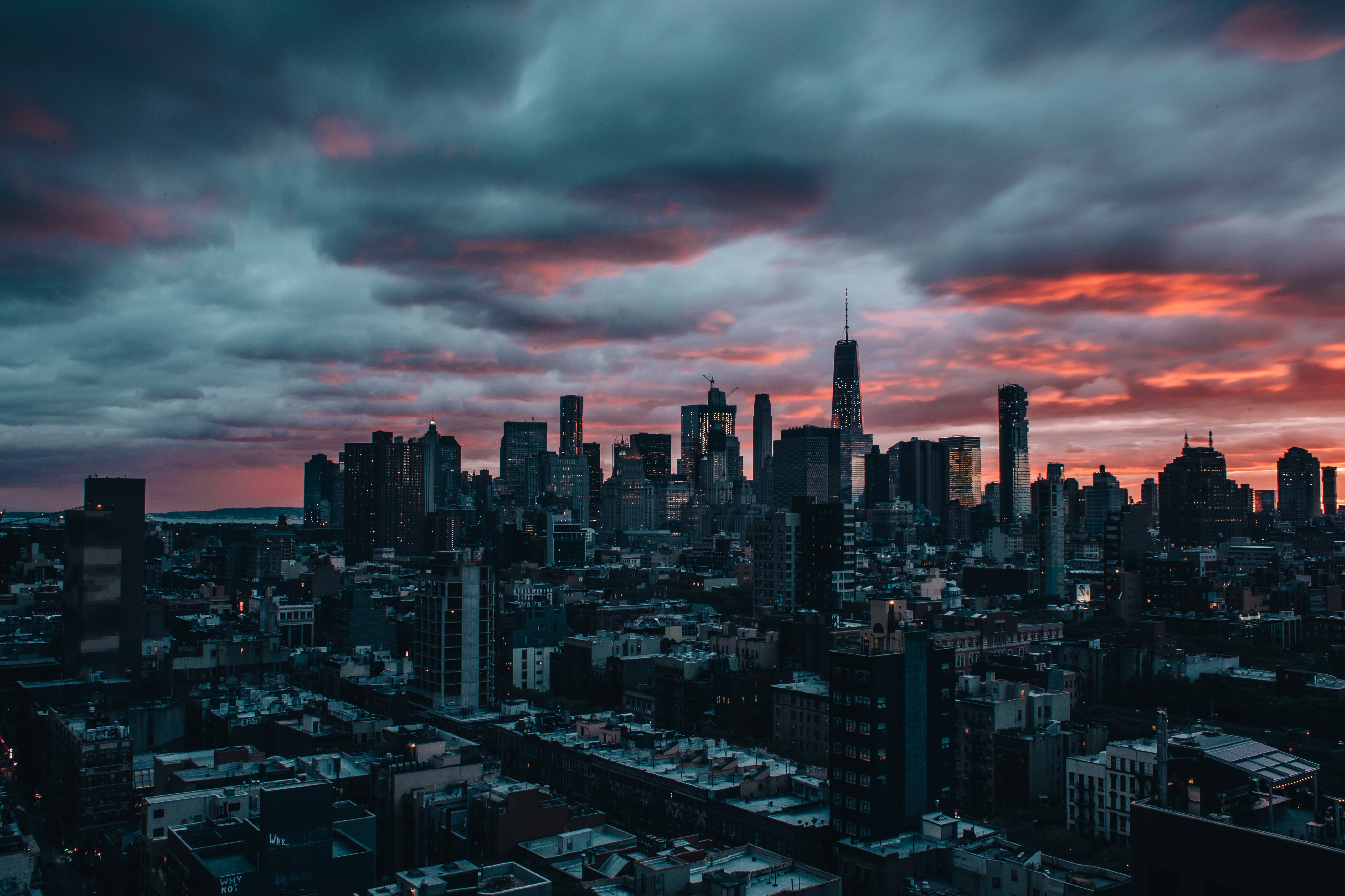 Baixe gratuitamente a imagem Nuvens, Nova Iorque, Arranha Céus, Crepúsculo, Nova York, Cidade, Cidades na área de trabalho do seu PC