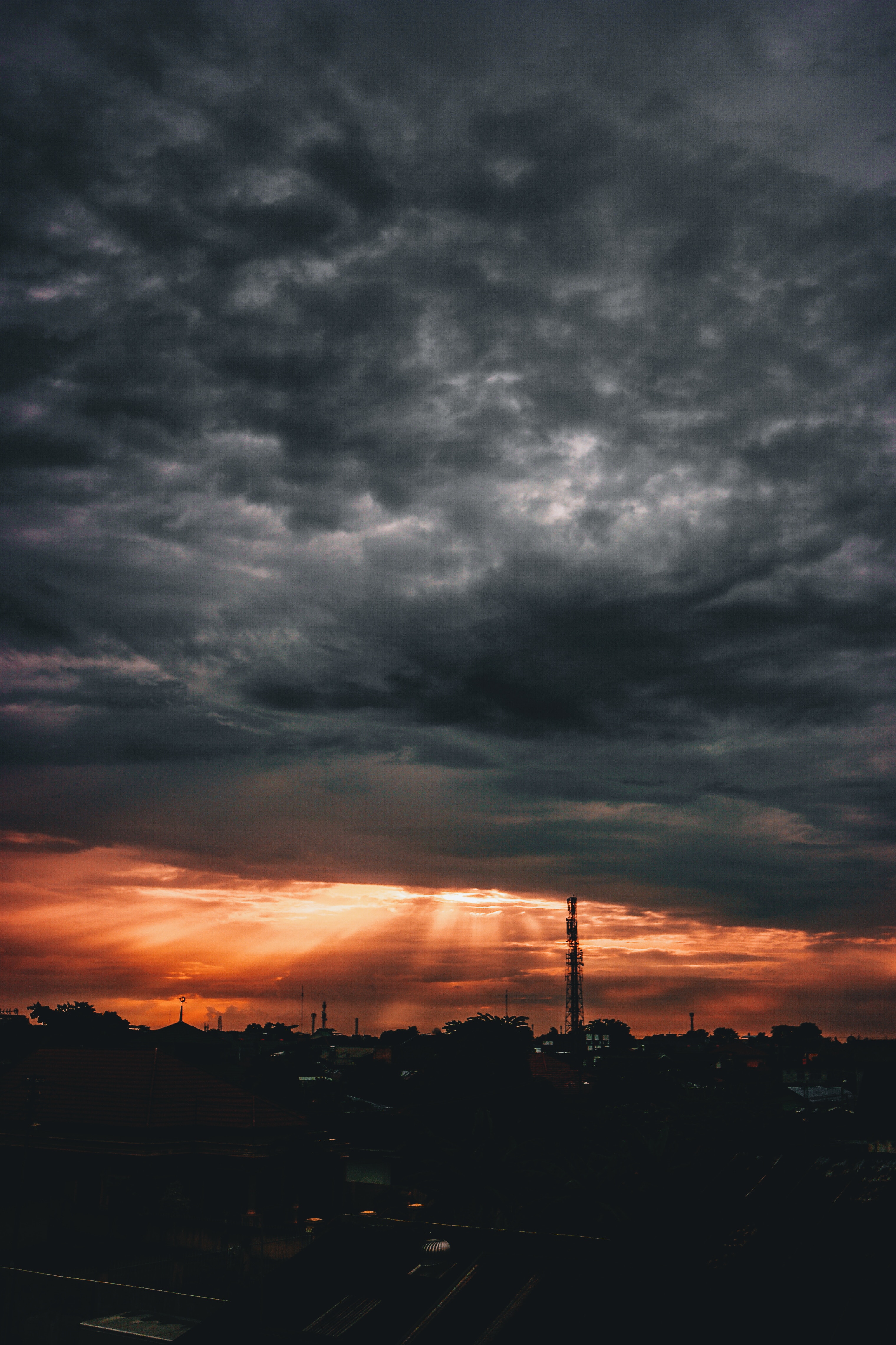 vertical wallpaper dark, indonesia, mainly cloudy, night, clouds, night city, overcast