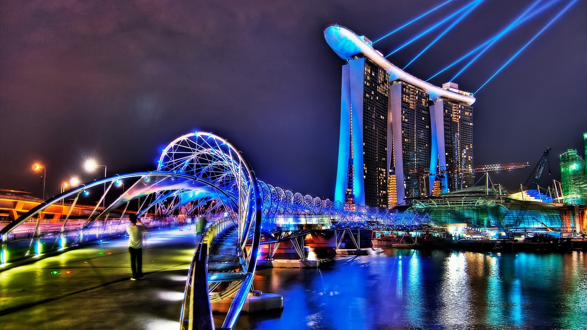 Download mobile wallpaper The Helix Bridge, Singapore, Bridge, Bridges, Man Made for free.