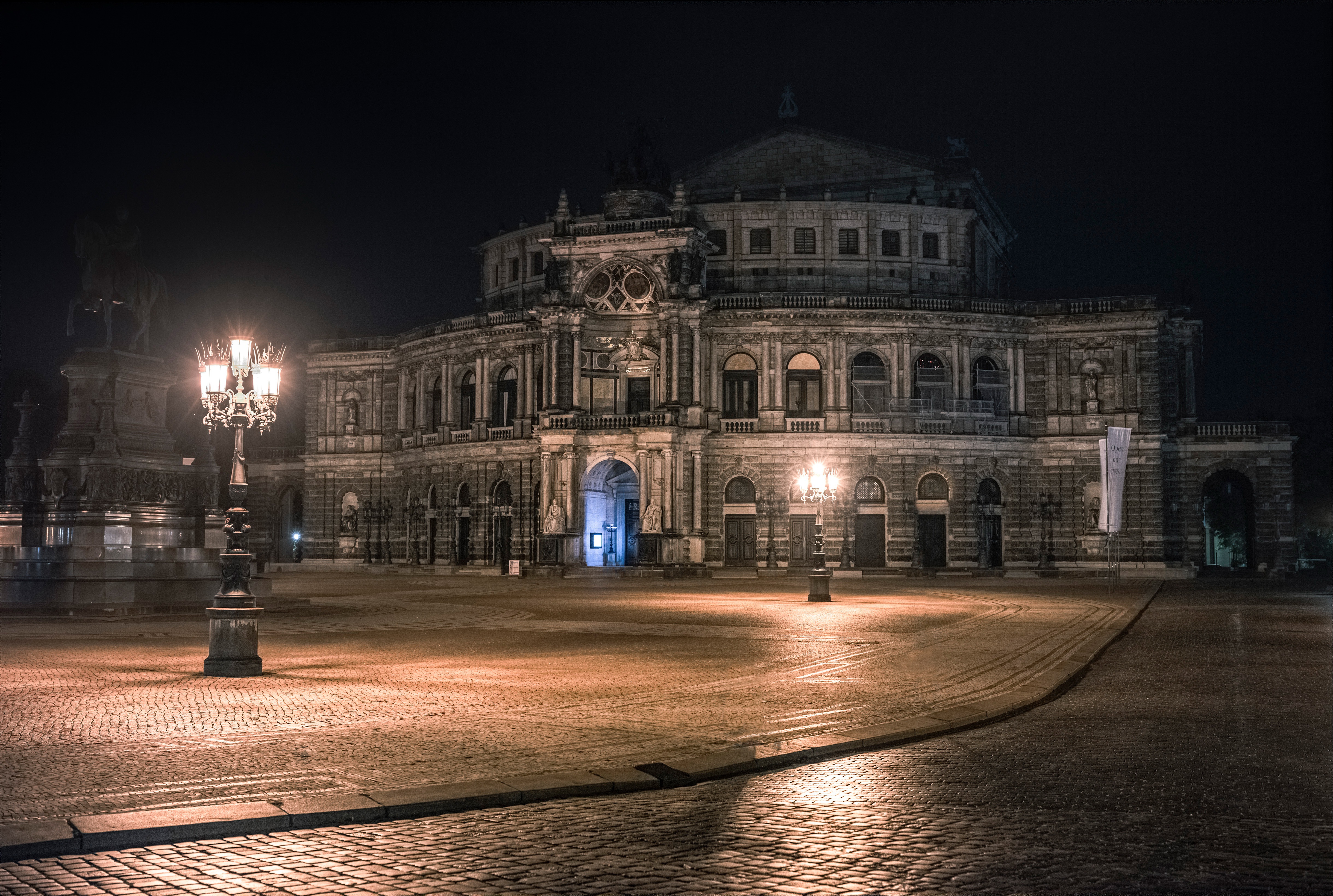 man made, opera house, building, dresden, germany, saxony, theatre Smartphone Background