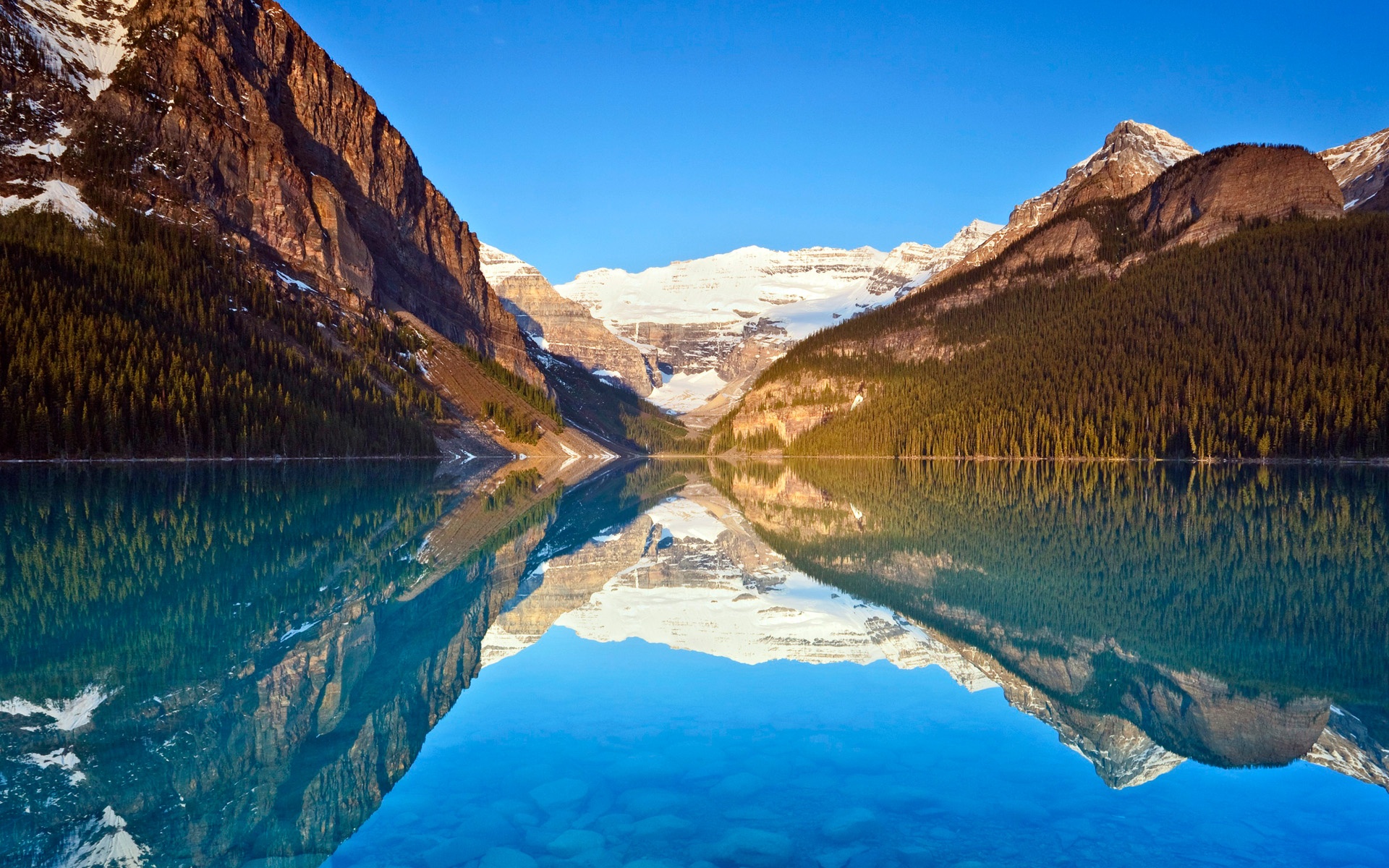 earth, reflection, lake louise, mountain for android