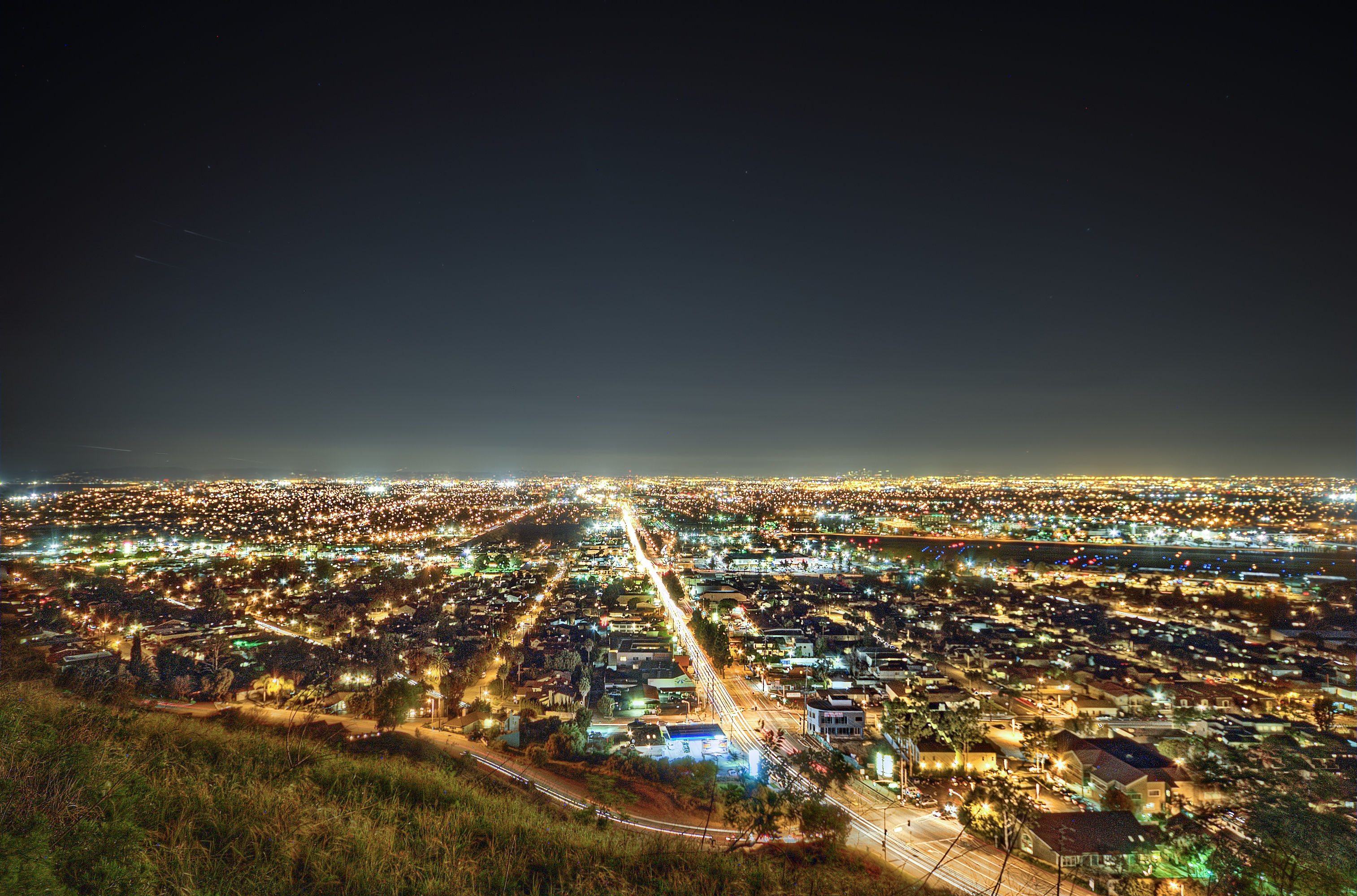 los angeles, cities, night, california for android
