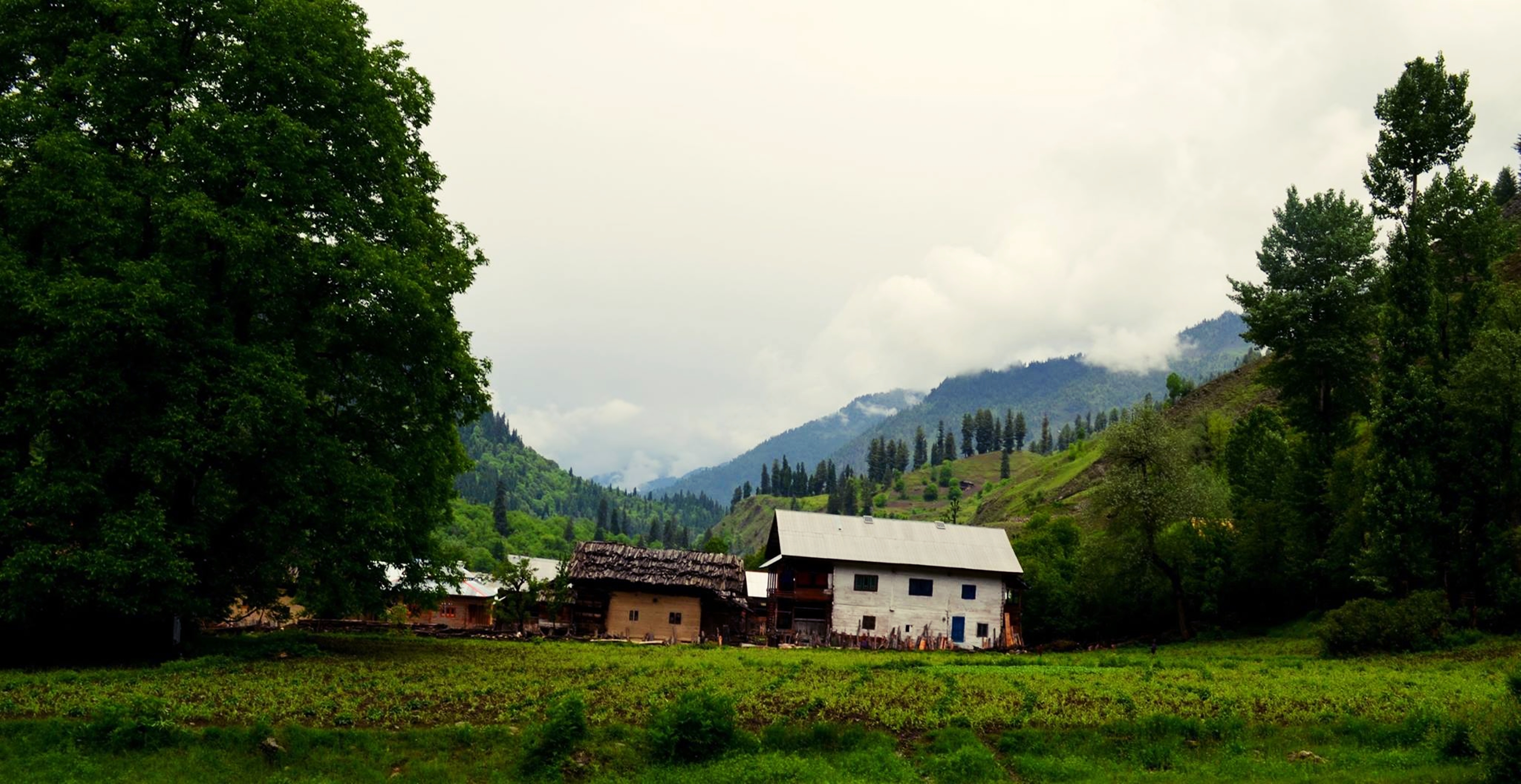 kashmir, photography, landscape, countryside, hill, hut, mountain, pakistan, village