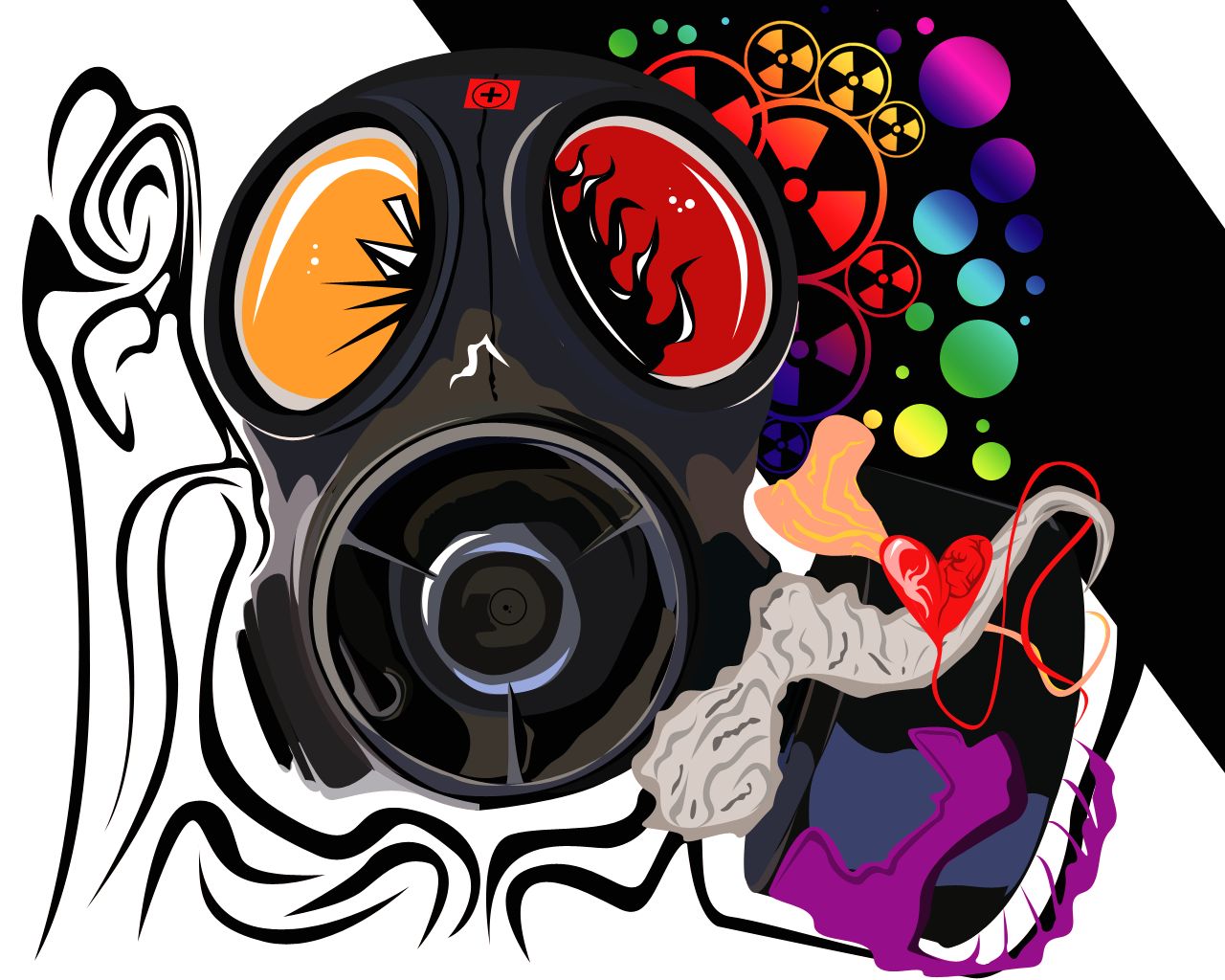 Download mobile wallpaper Mask, Gas Mask, Artistic, Psychedelic, Trippy for free.