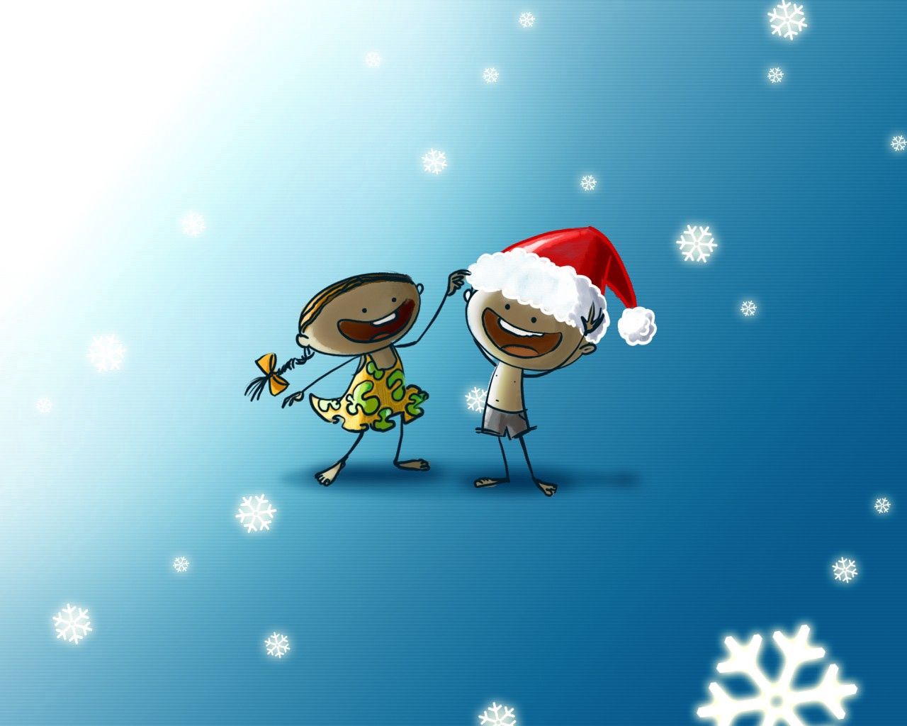 Download mobile wallpaper Cap, New Year, Christmas, Holidays, Girl, Boy for free.