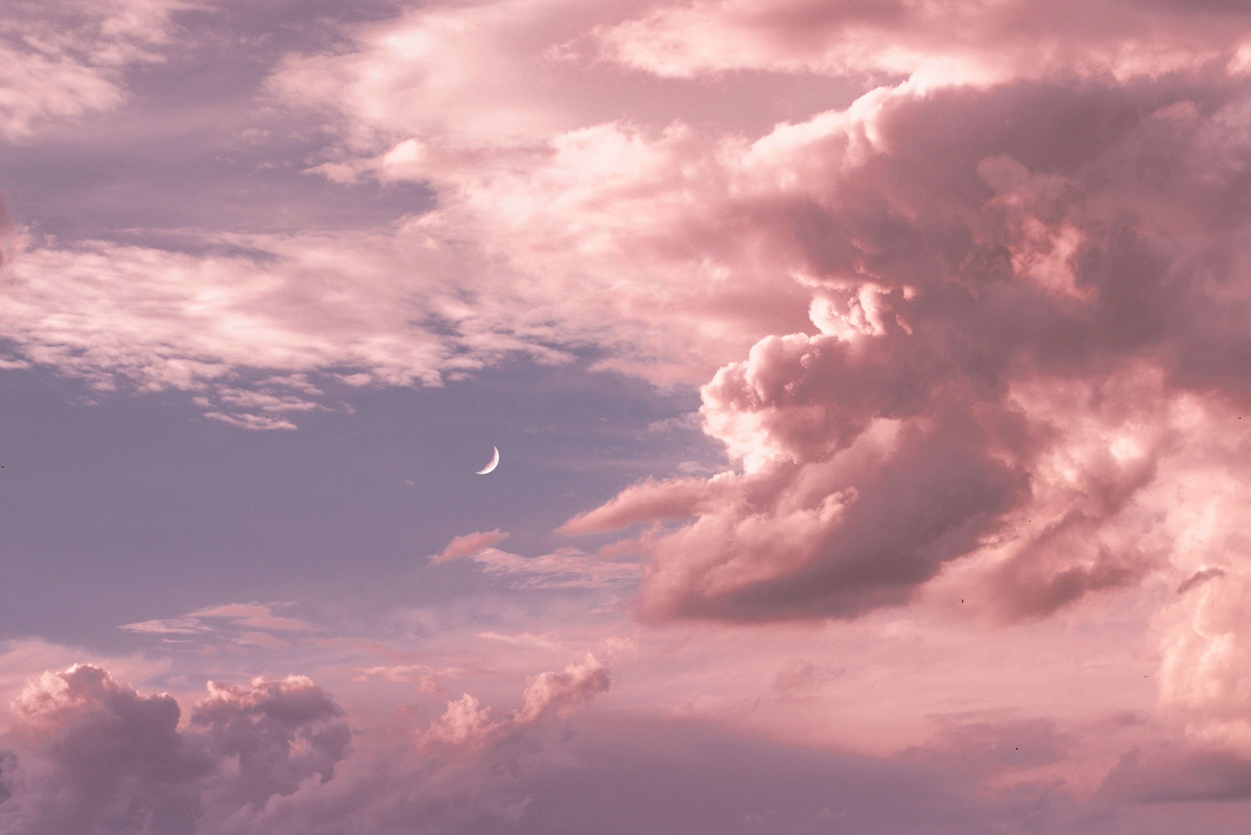 108319 скачать обои небо, луна, природа, облака, высота - заставки и картинки бесплатно