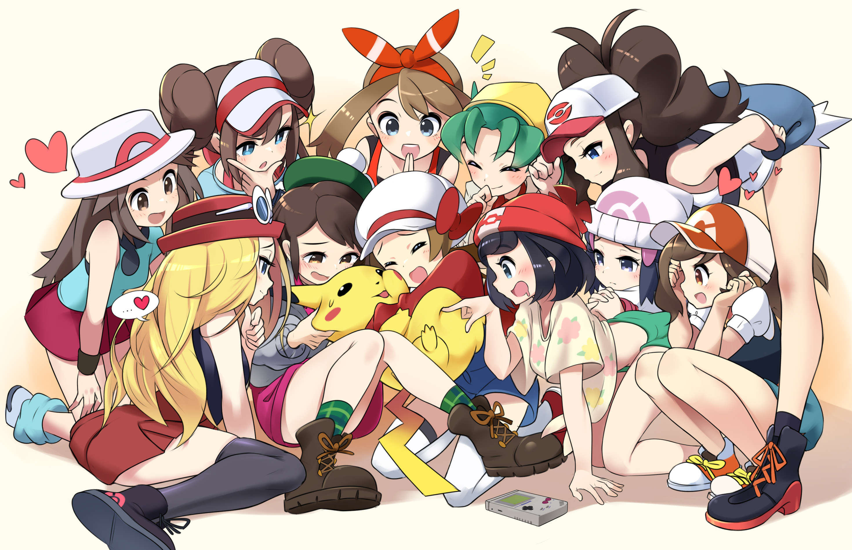 gloria (pokémon), anime, pokémon, dawn (pokémon), elaine (pokémon), hilda (pokémon), kris (pokémon), leaf (pokémon), lyra (pokemon), may (pokémon), pikachu, rosa (pokemon), selene (pokémon), serena (pokémon) for android