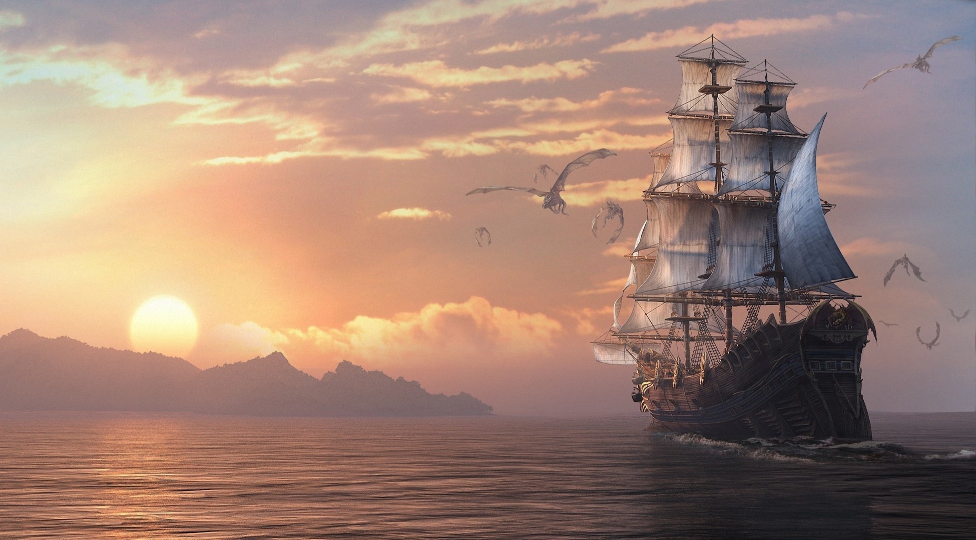 Пиратские корабли обои красивые