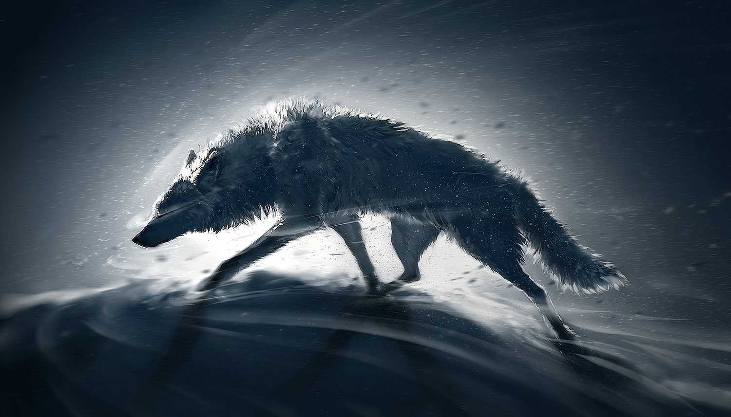 Бегущий волк арт