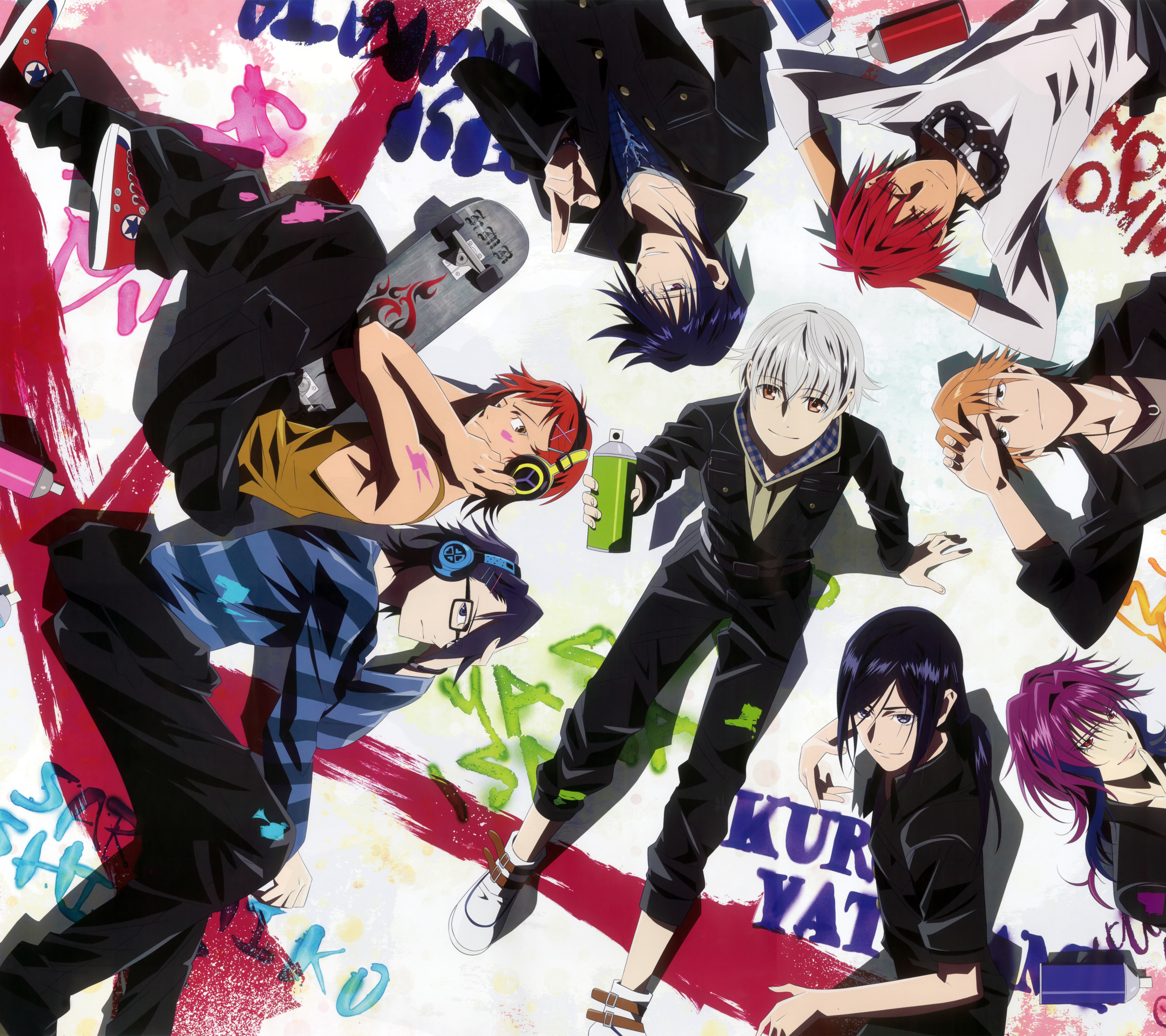 Плакат с аниме персонажами