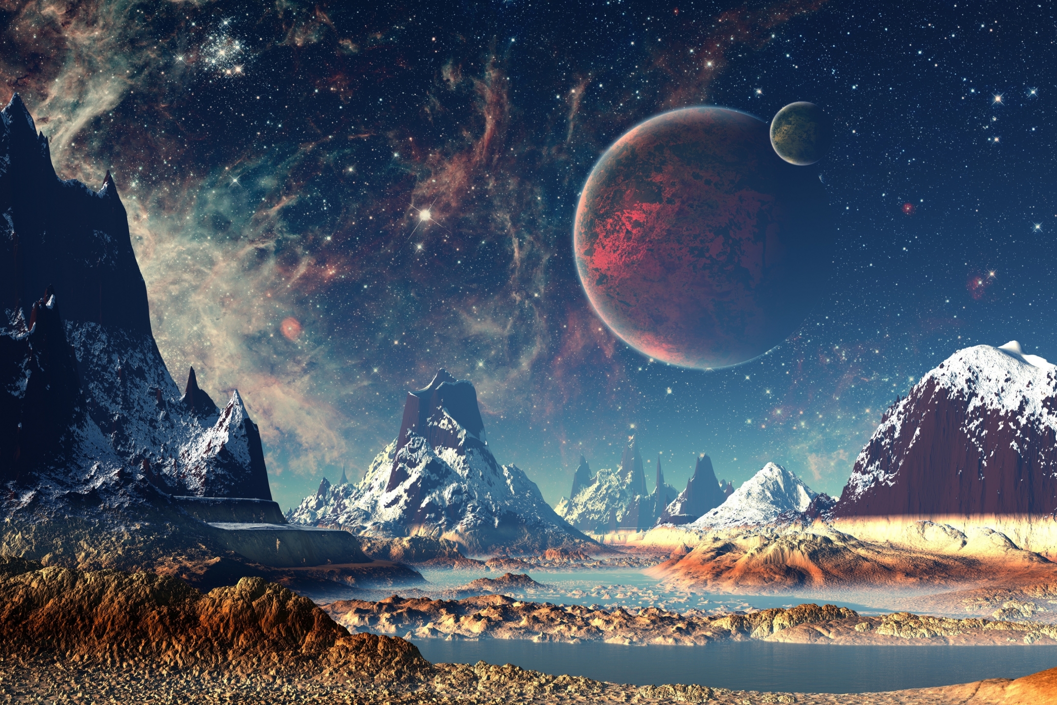 Wallpaper : 1366x768 px, mountain, planet, science fiction 1366x768 - -  676412 - HD Wallpapers - WallHere