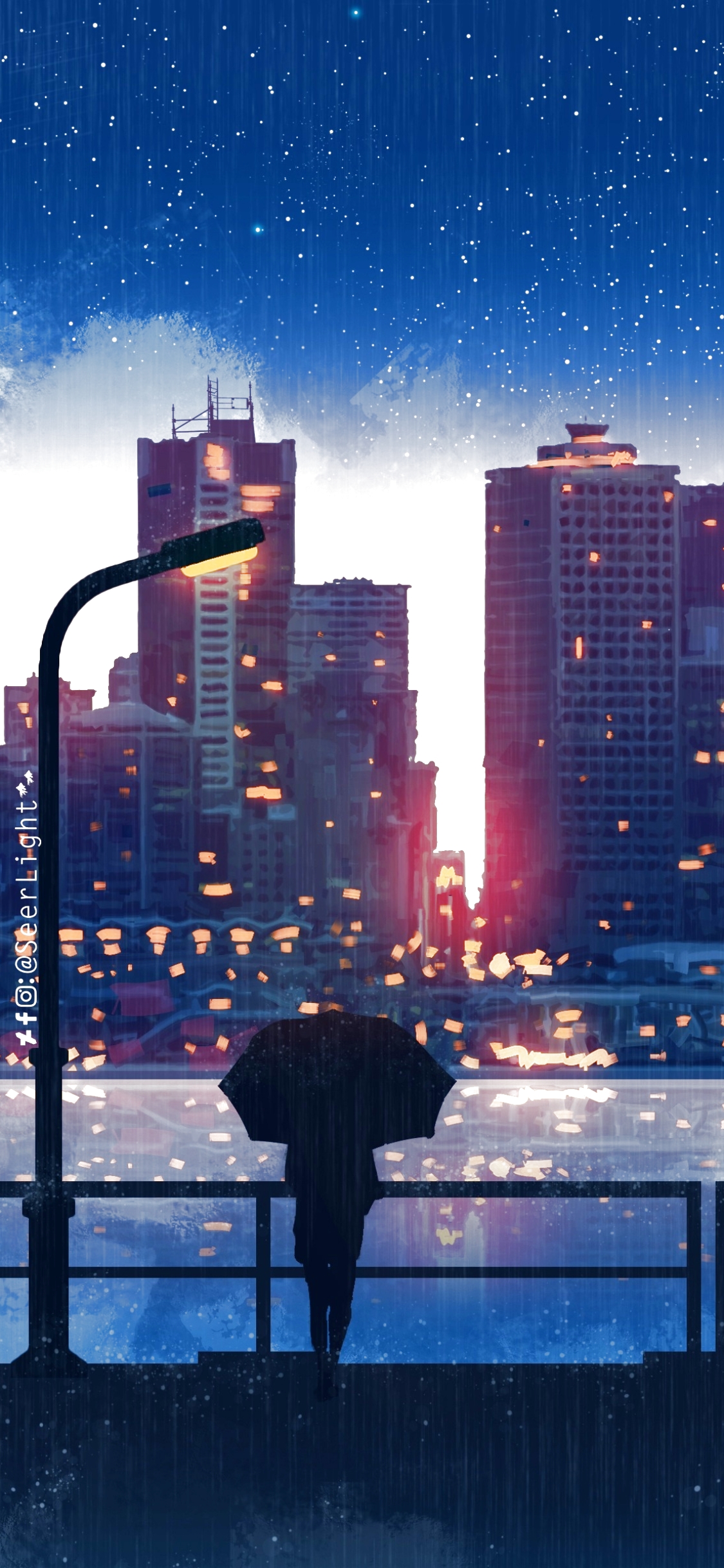 HD desktop wallpaper: Anime, Night, City, Light download free picture  #980515