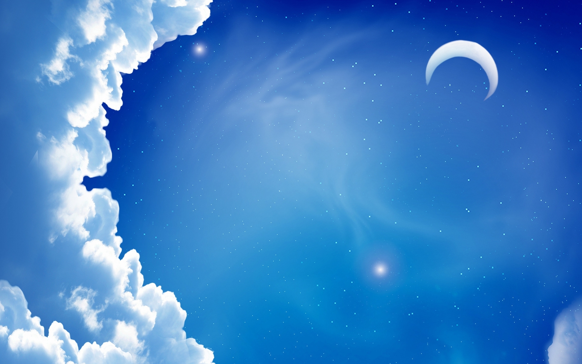 Download mobile wallpaper Clouds, Stars, Sky, Moon, Pictures for free.