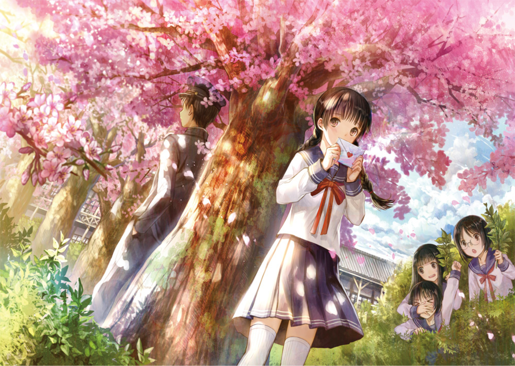 Download mobile wallpaper Anime, Bush, Cherry Blossom, Original for free.