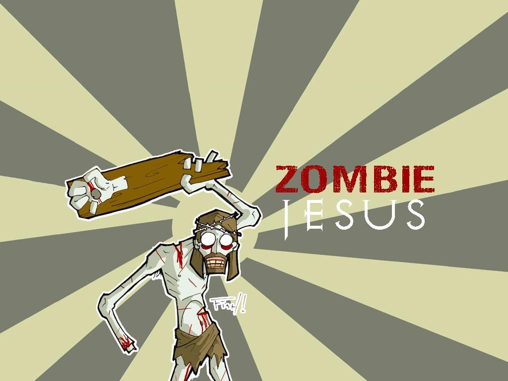 wallpapers jesus, humor, just wrong, zombie