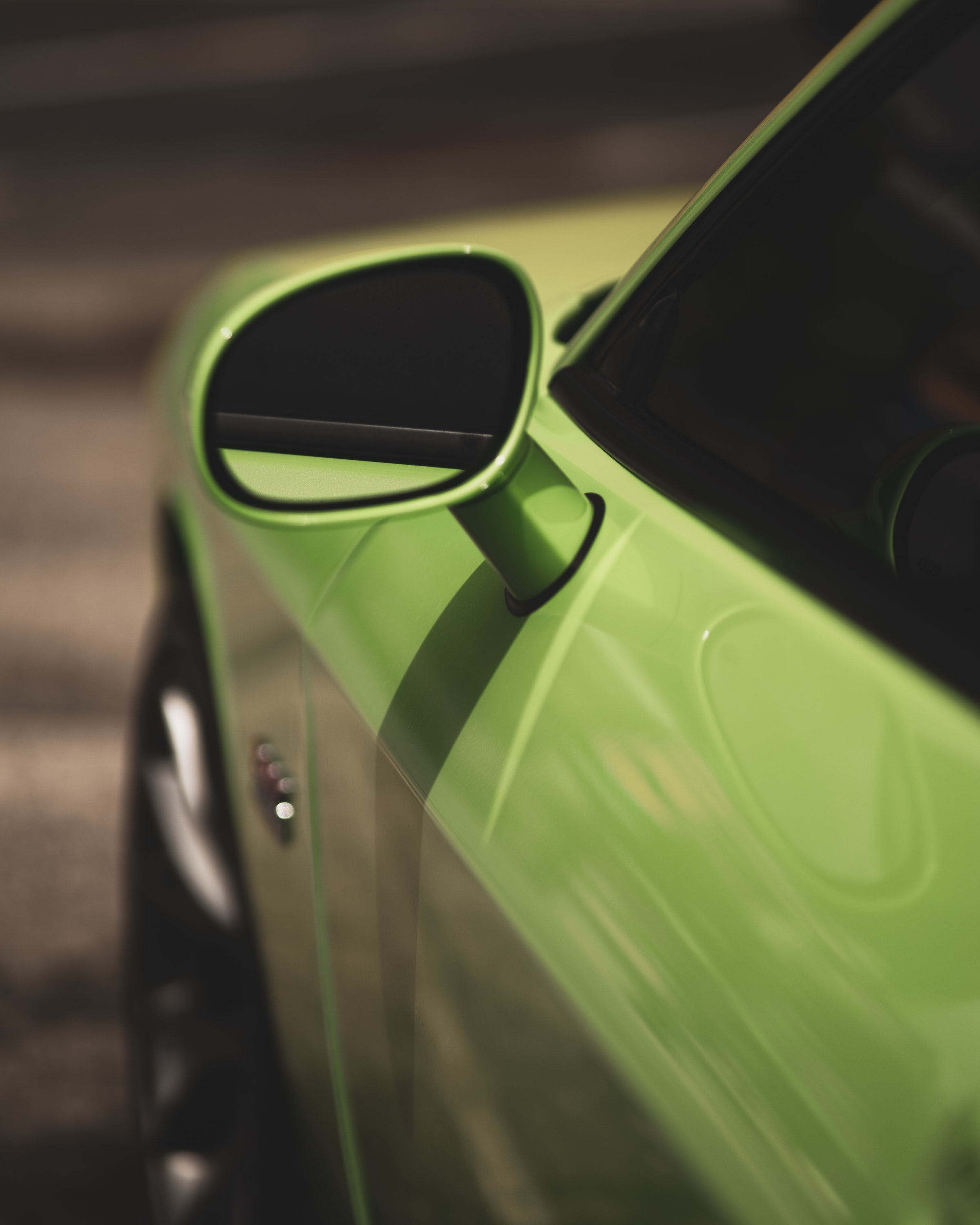 HD wallpaper cars, green, car, machine, close, near, mirror