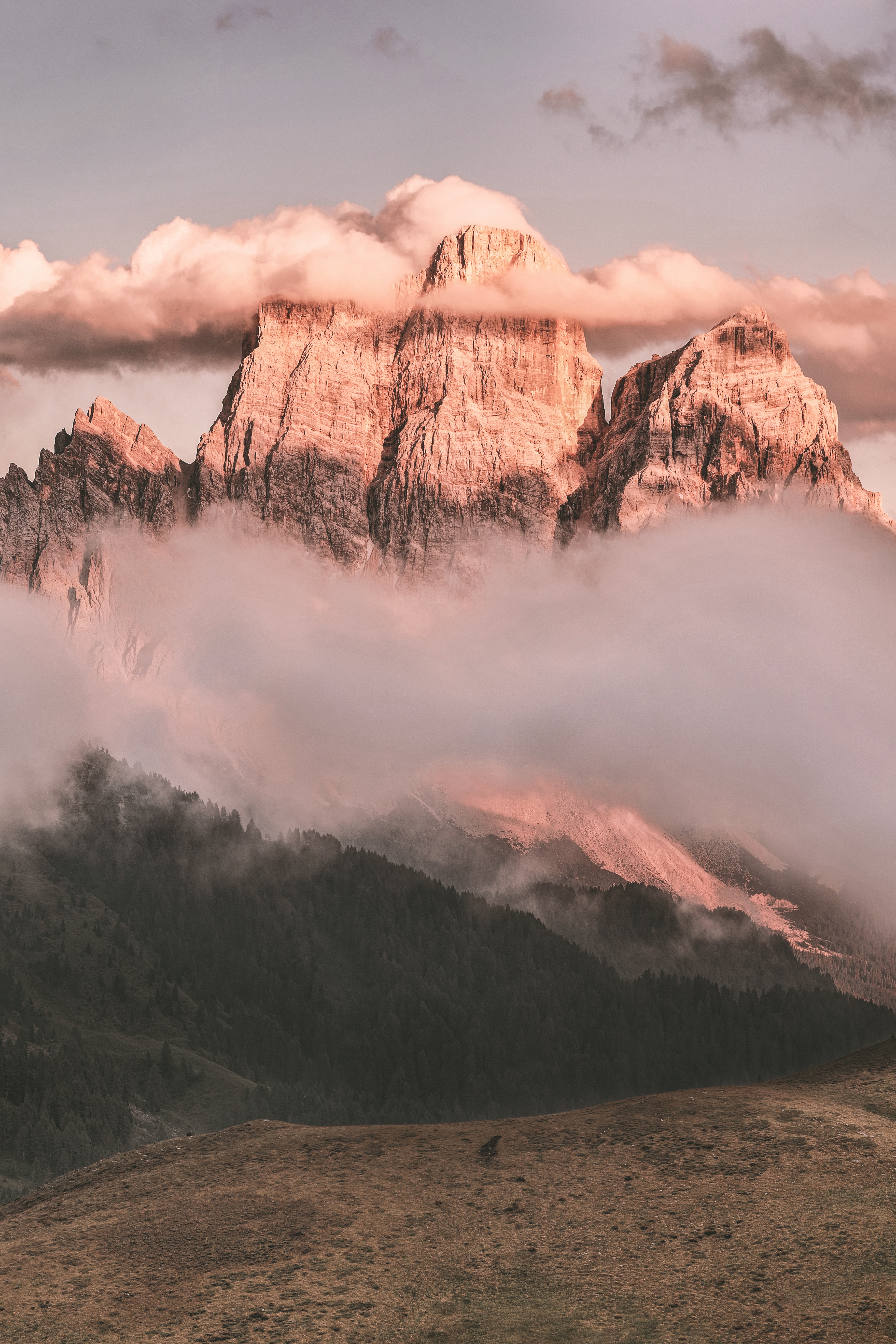 55513 скачать обои италия, природа, облака, гора, доломиты, монте пелмо - заставки и картинки бесплатно