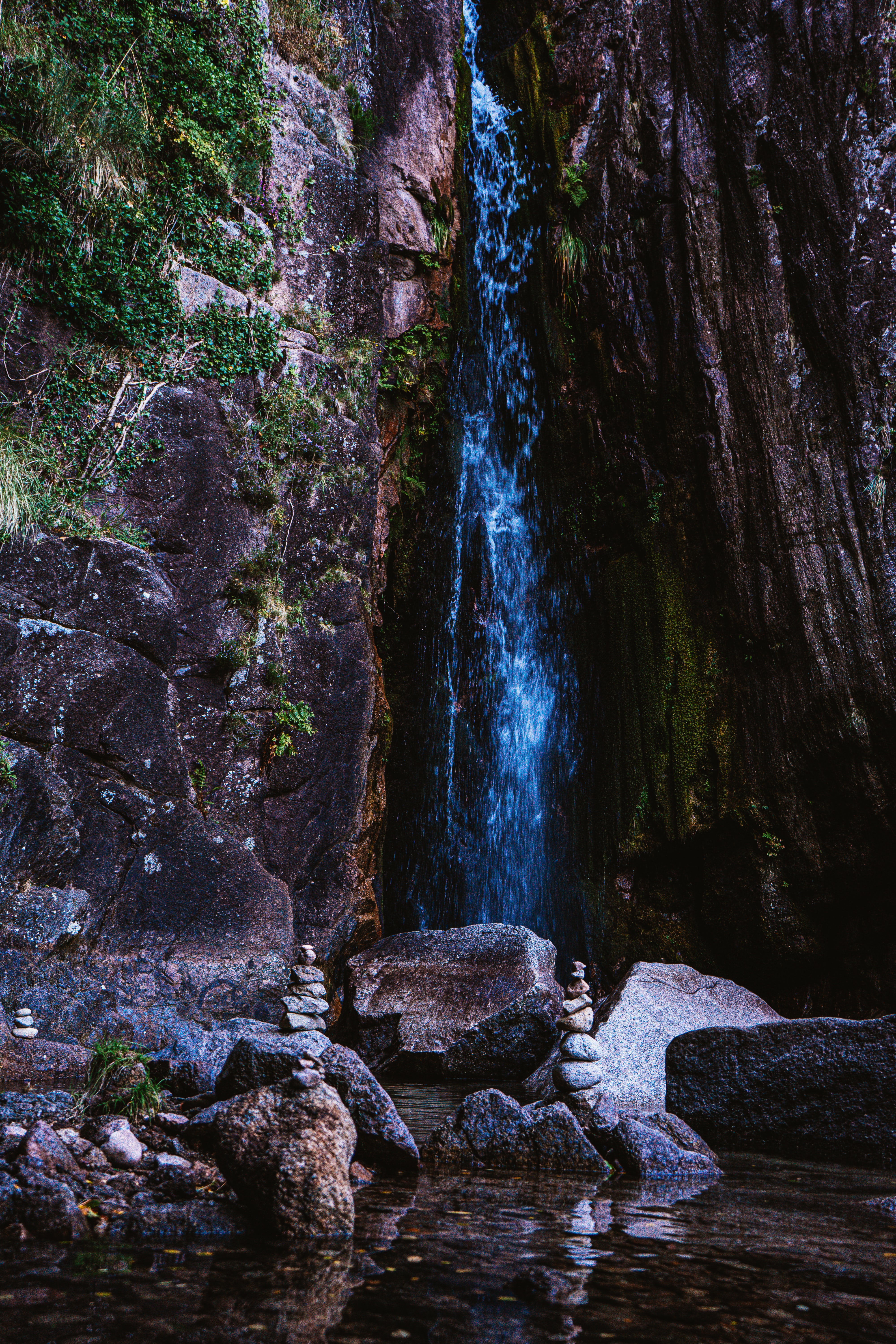 balance, nature, water, rocks, waterfall iphone wallpaper