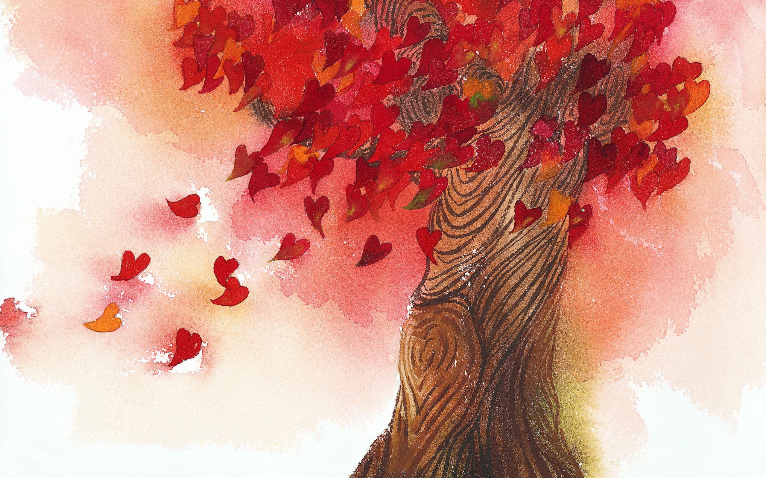 Download mobile wallpaper Tree, Heart, Artistic for free.