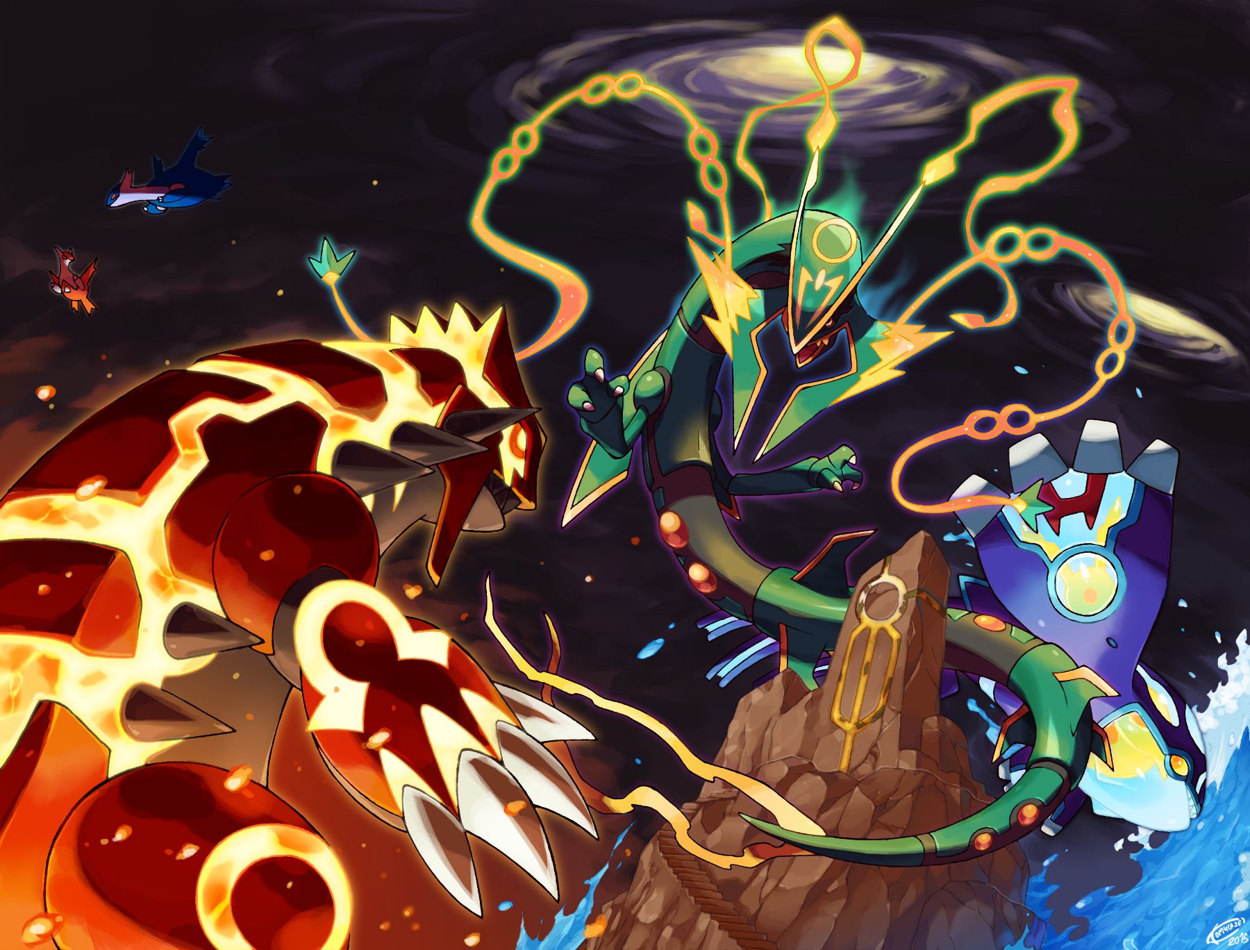Rayquaza, Kyogre, Groudon, cute, comic, plant; Pokemon  Cute pokemon  wallpaper, Cute pokemon pictures, Pokemon