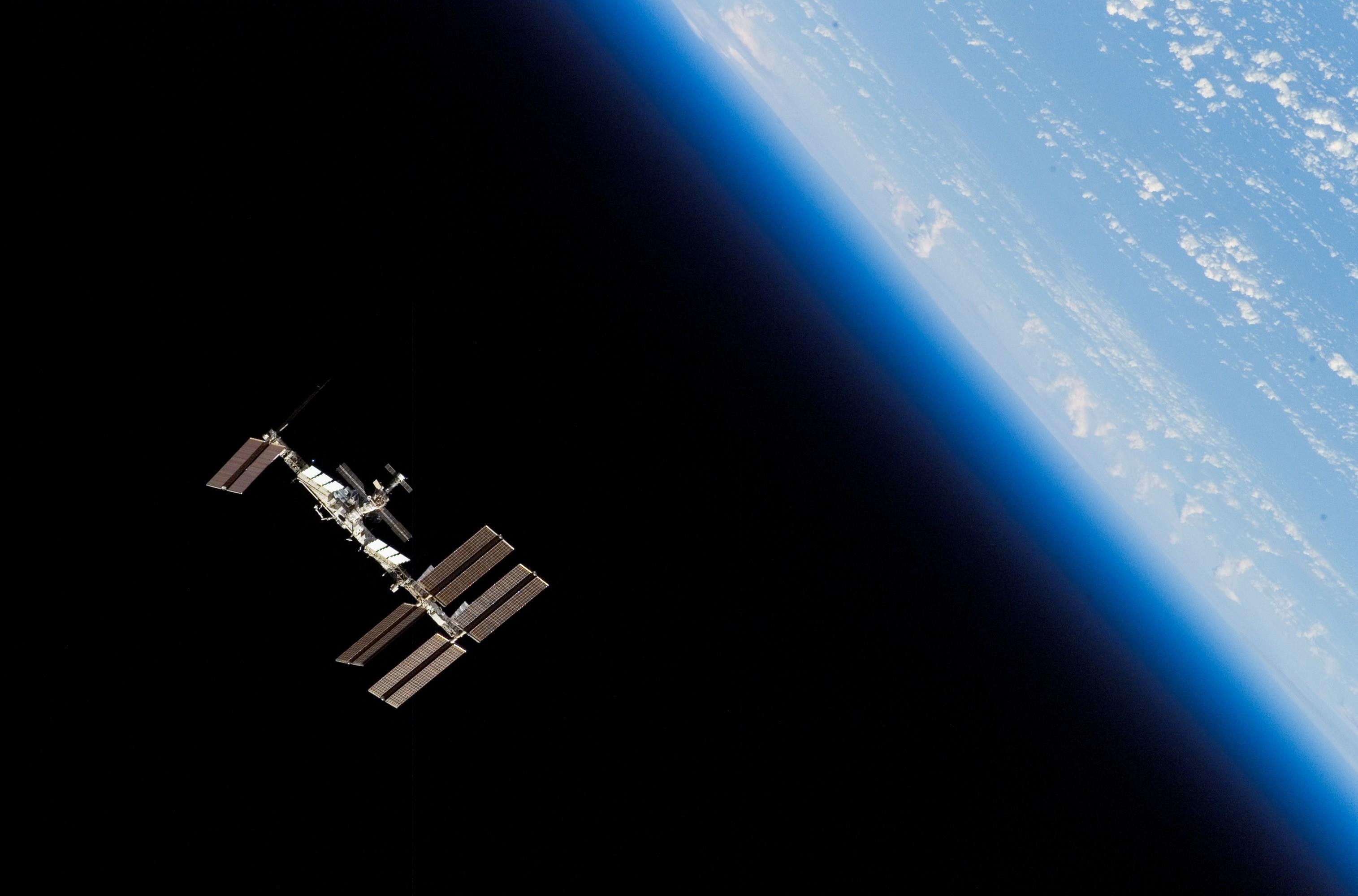 universe, land, earth, planet, orbit, iss station, mss station