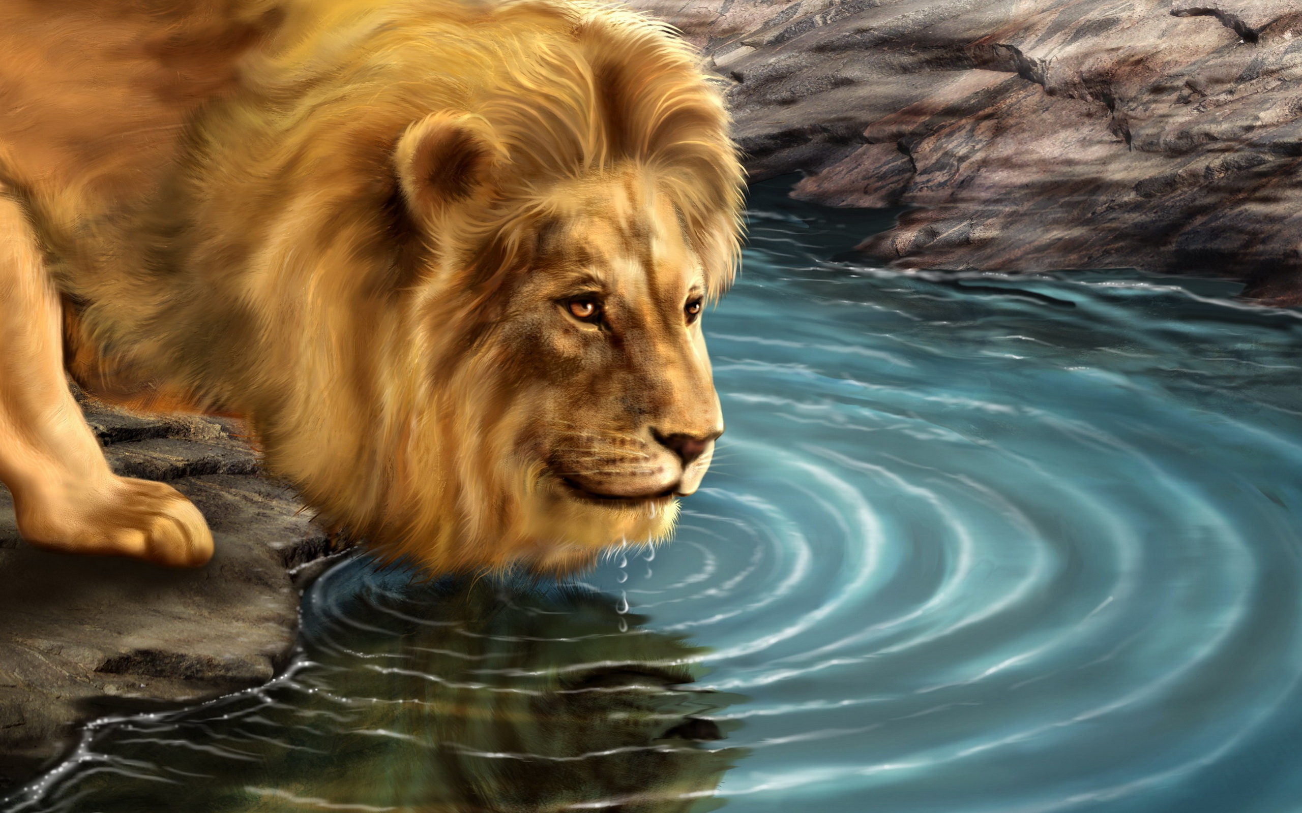 Отражение Льва в воде