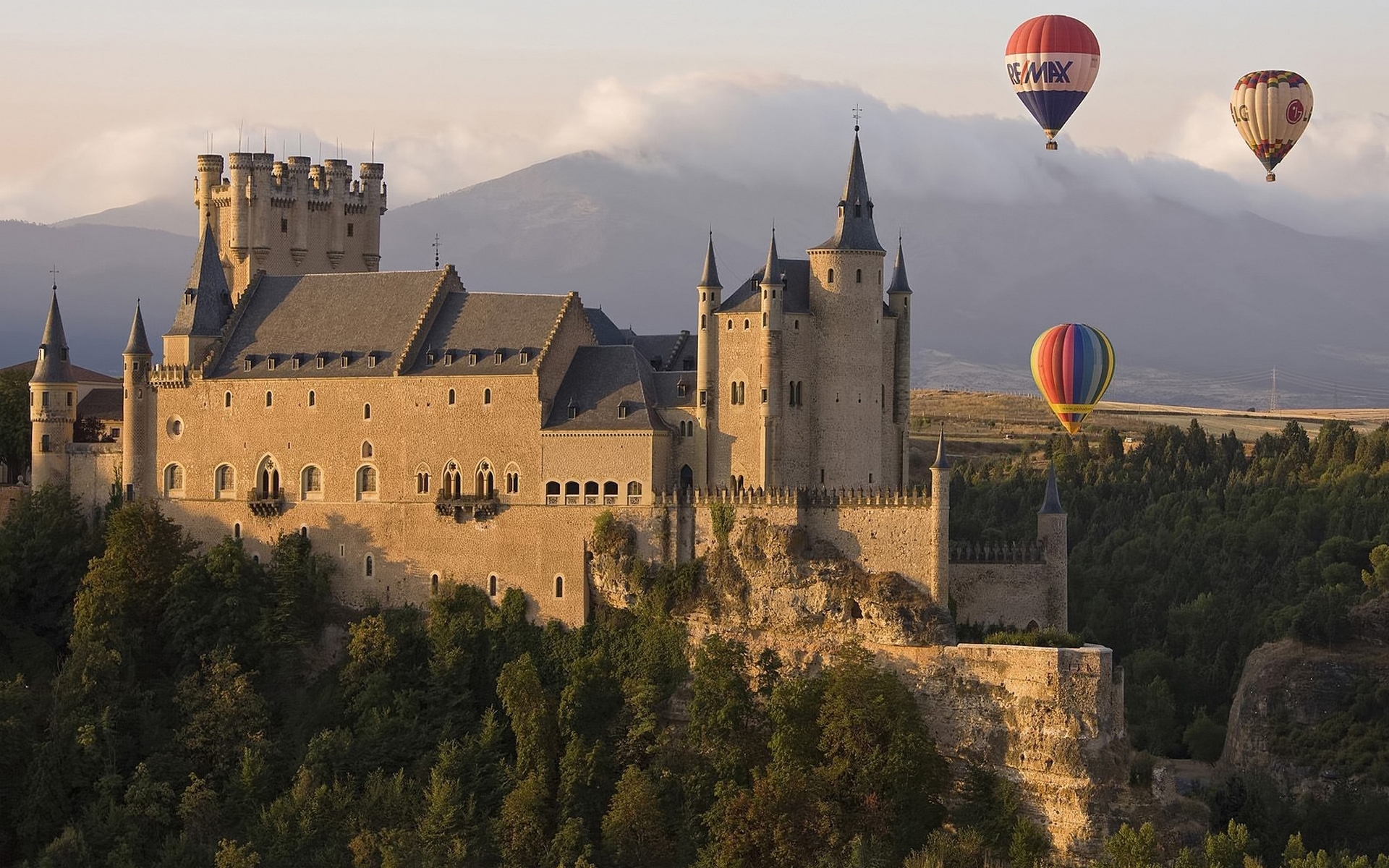 29692 baixar imagens castelos, paisagem, balões - papéis de parede e protetores de tela gratuitamente