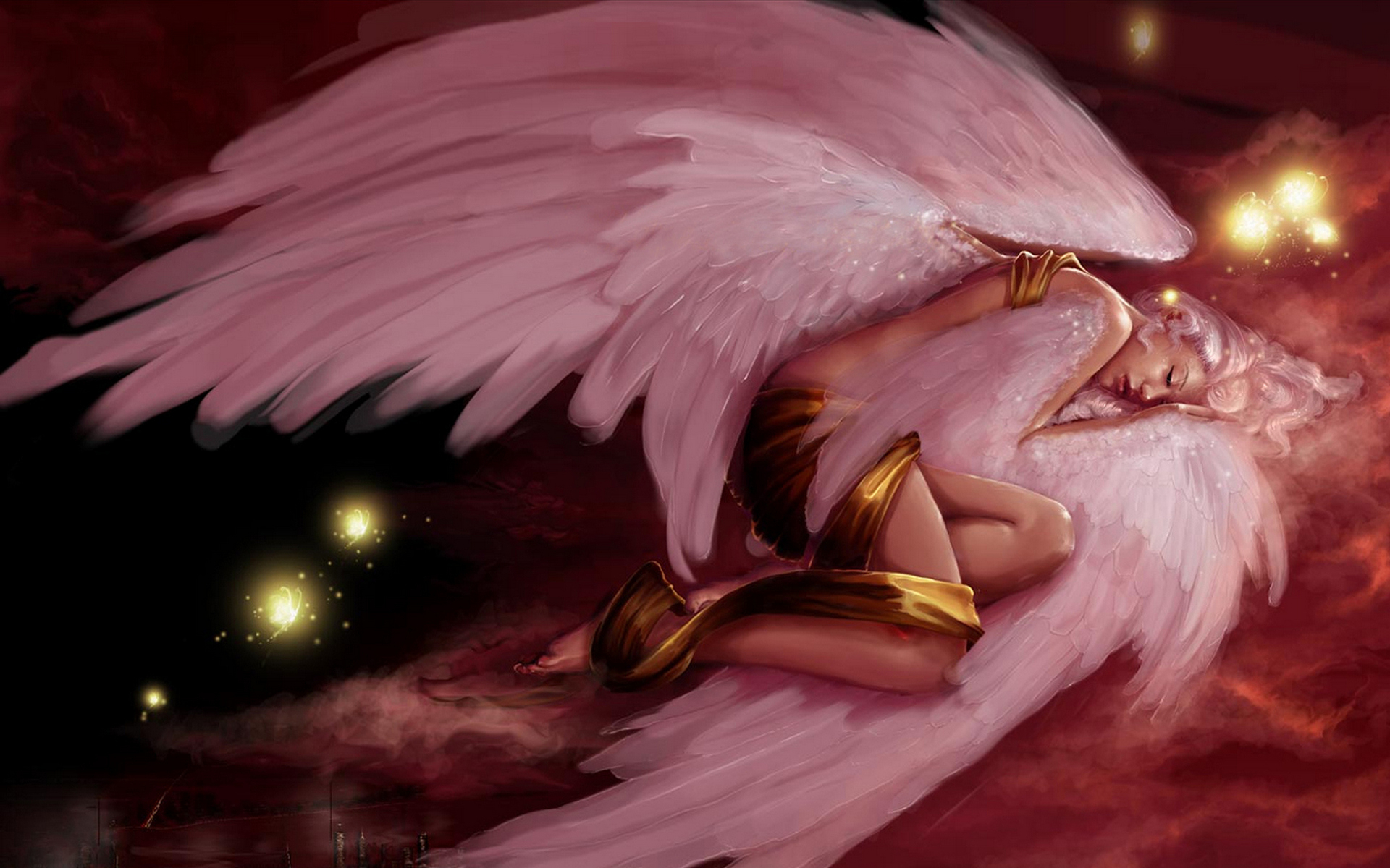 Девушка ангел с крыльями