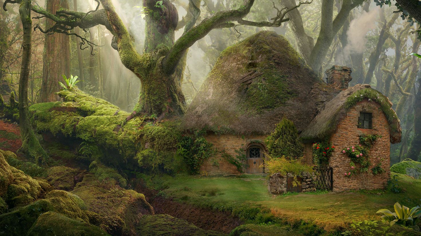 Заколдованная деревня. Домик феи Enchanted Village. Сказочная природа. Сказочный лес. Сказочный домик в лесу.