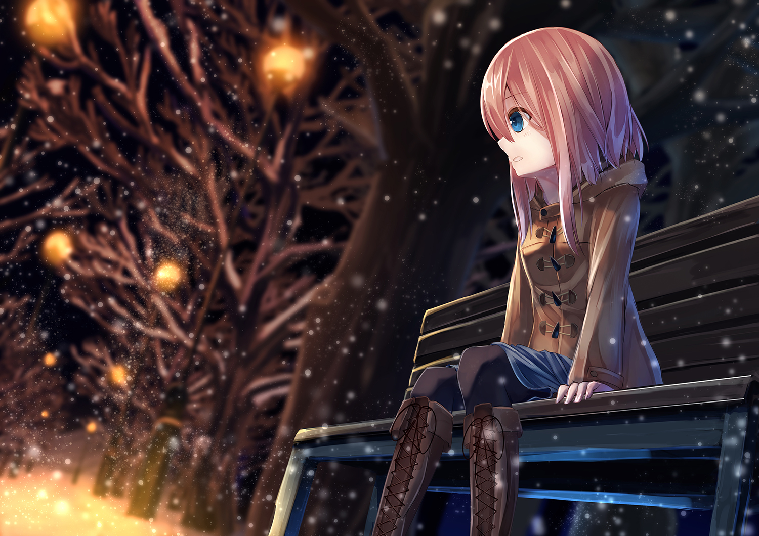 Snowy Anime Backgrounds posted by Ethan Simpson, aesthetic anime winter HD  wallpaper | Pxfuel