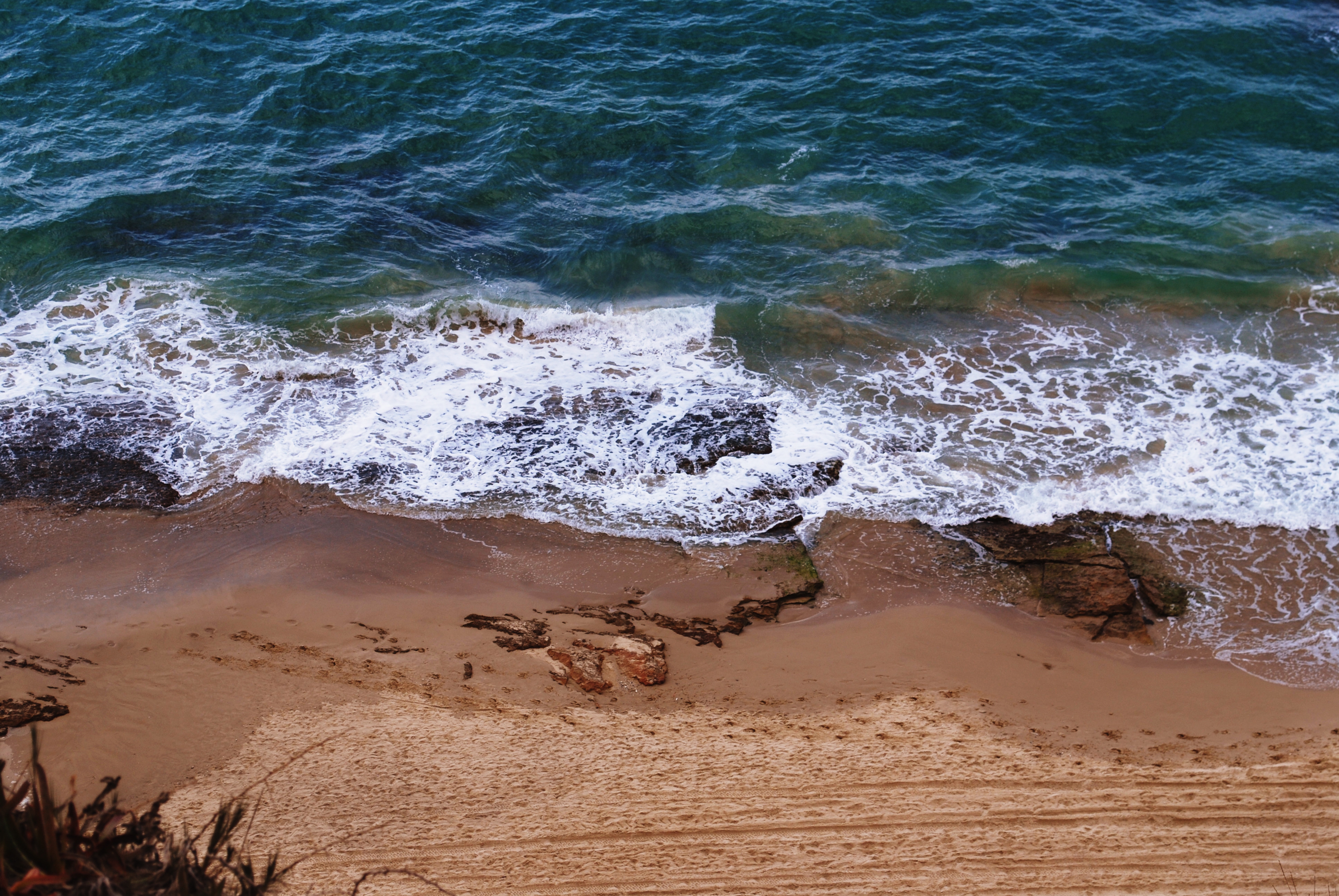 nature, sea, shore, bank, traces Image for desktop