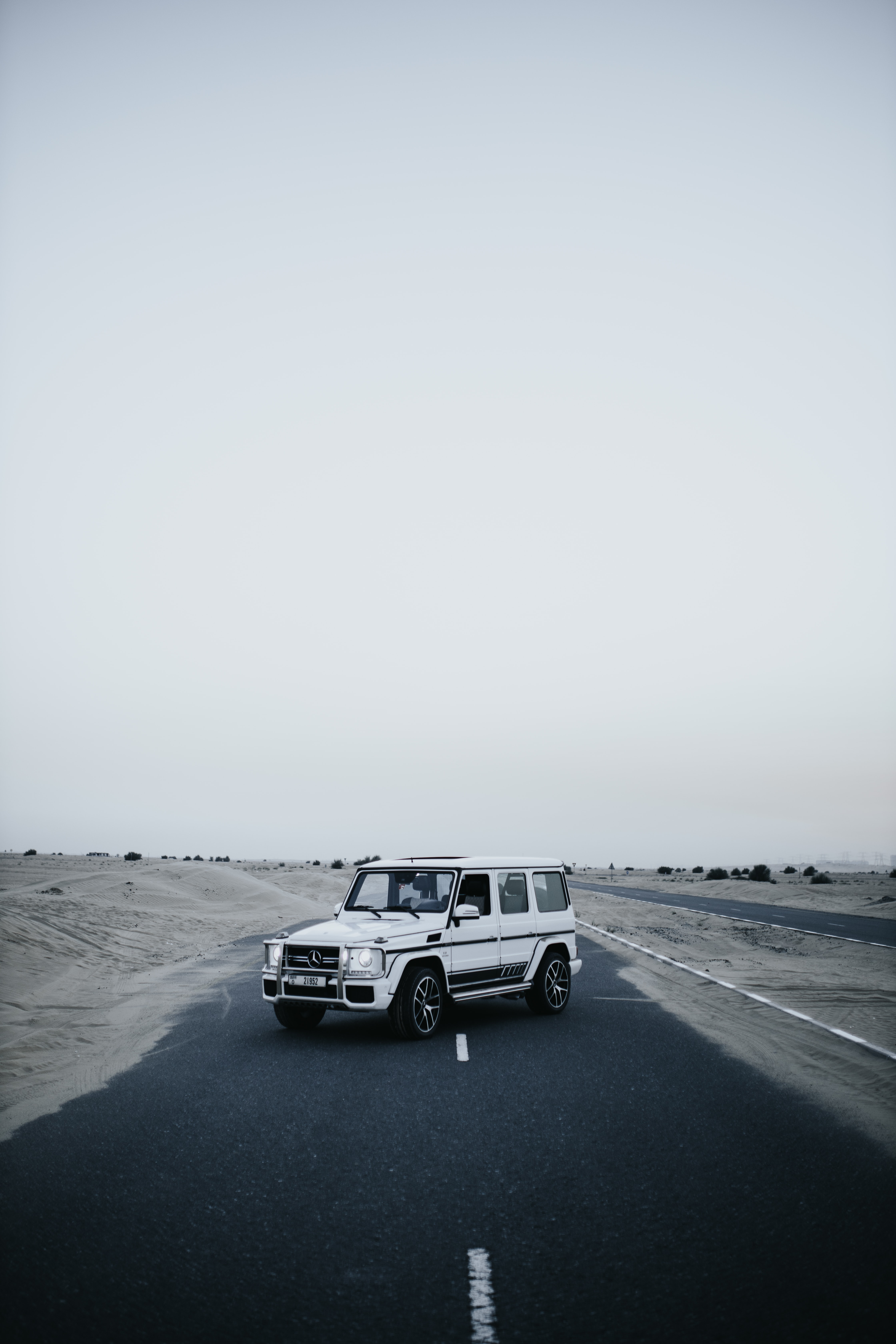 Download mobile wallpaper Road, Car, Cars, Desert, Suv, Mercedes for free.